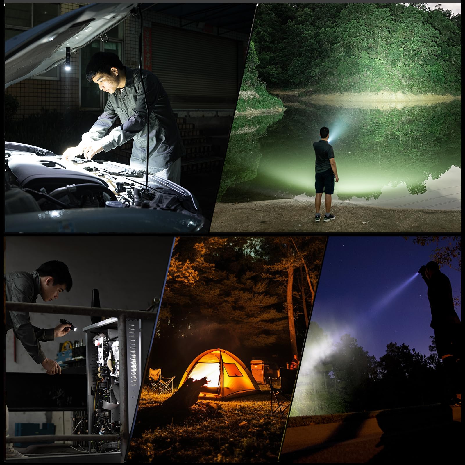 WUBEN L1 Rechargeable LED Flashlight - 2000 Lumens Super Bright, Tactical Multifunctional, IP68 Waterproof, Battery Powered Handheld Light for Camping, Hiking, Emergencies & Outdoor Adventures