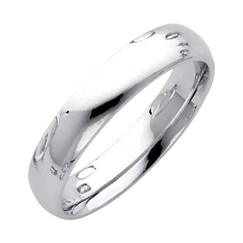 14K White Gold 4mm Comfort Fit Wedding Band Ring for Women - Size 4-12 (Multiple Options) - Elegant Jewelry Gift for Anniversary, Engagement & Everyday Wear
