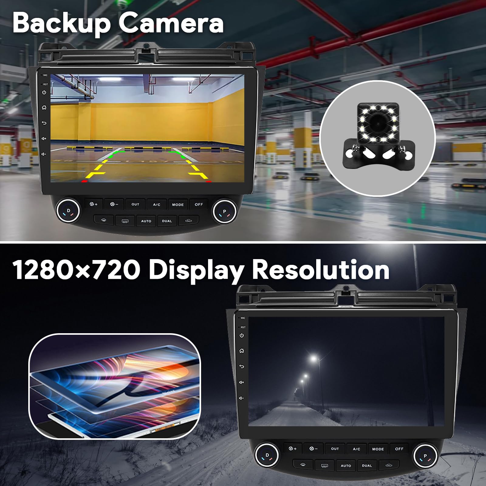 Binize 10 Inch Android 13 Car Stereo with Wireless CarPlay & Android Auto - Compatible with Honda Accord 7th Gen (2003-2007) - GPS, Bluetooth, FM, DSP & Backup Camera - Perfect for Upgrading Your Car Entertainment System