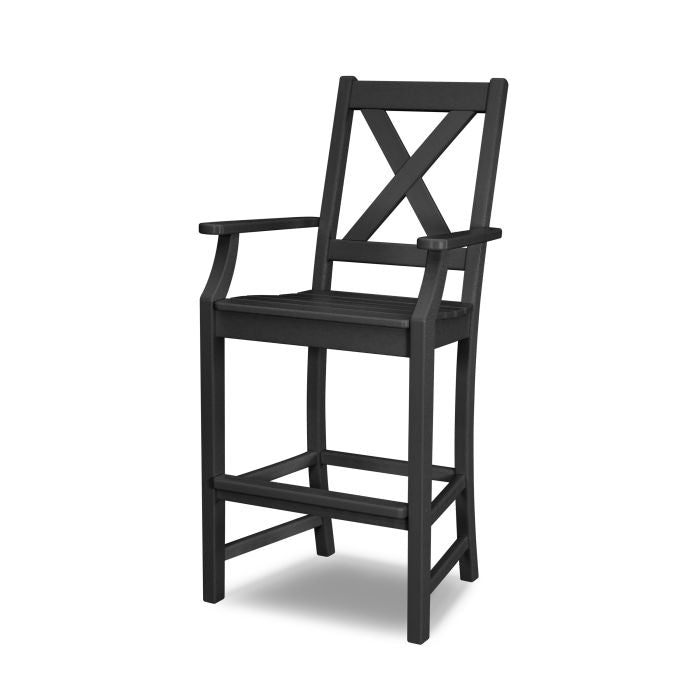 POLYWOOD Braxton Bar Arm Chair - Weather-Resistant Outdoor Dining Chair for Patio, Deck, or Poolside - Durable & Comfortable Seating Solution