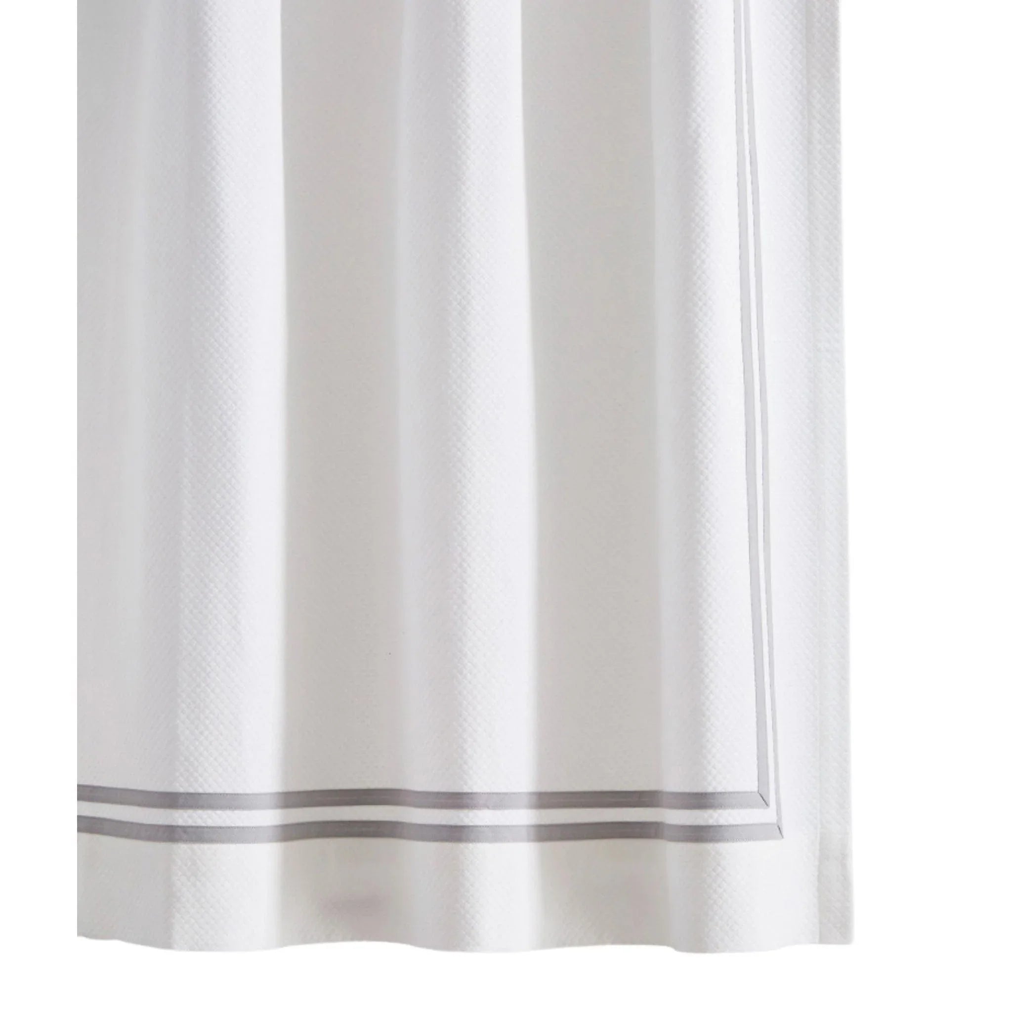 Brendon Double Tape Trim Shower Curtain - Waterproof Bathroom Decor with Reinforced Edges for Home & Hotel Use
