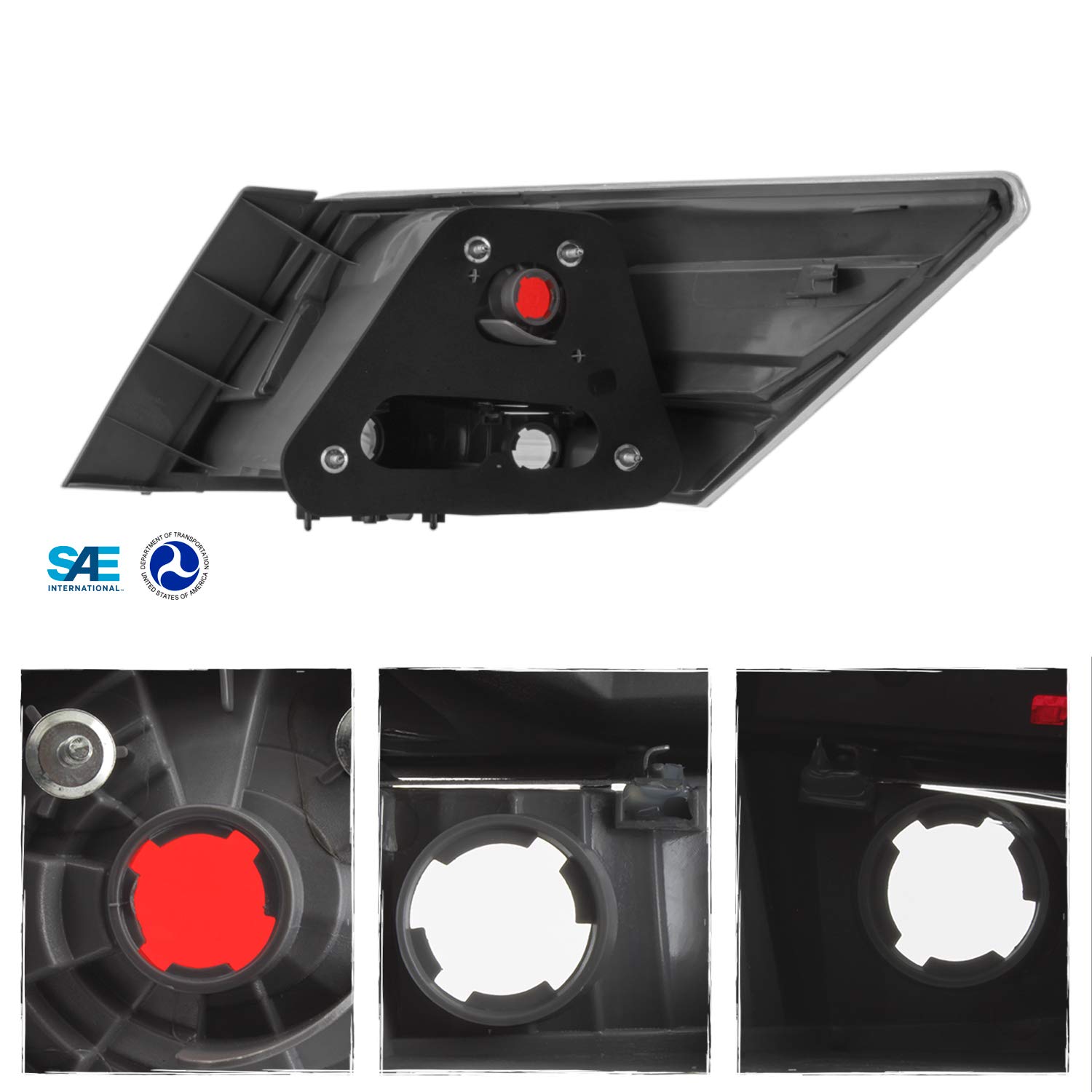 AKKON - OE Style LED Tail Lights Brake Lamps Pair for 2008-2012 Honda Accord Sedan 4-Door (Left Driver + Right Passenger) - Enhanced Safety & Style for Night Driving & Custom Car Upgrades