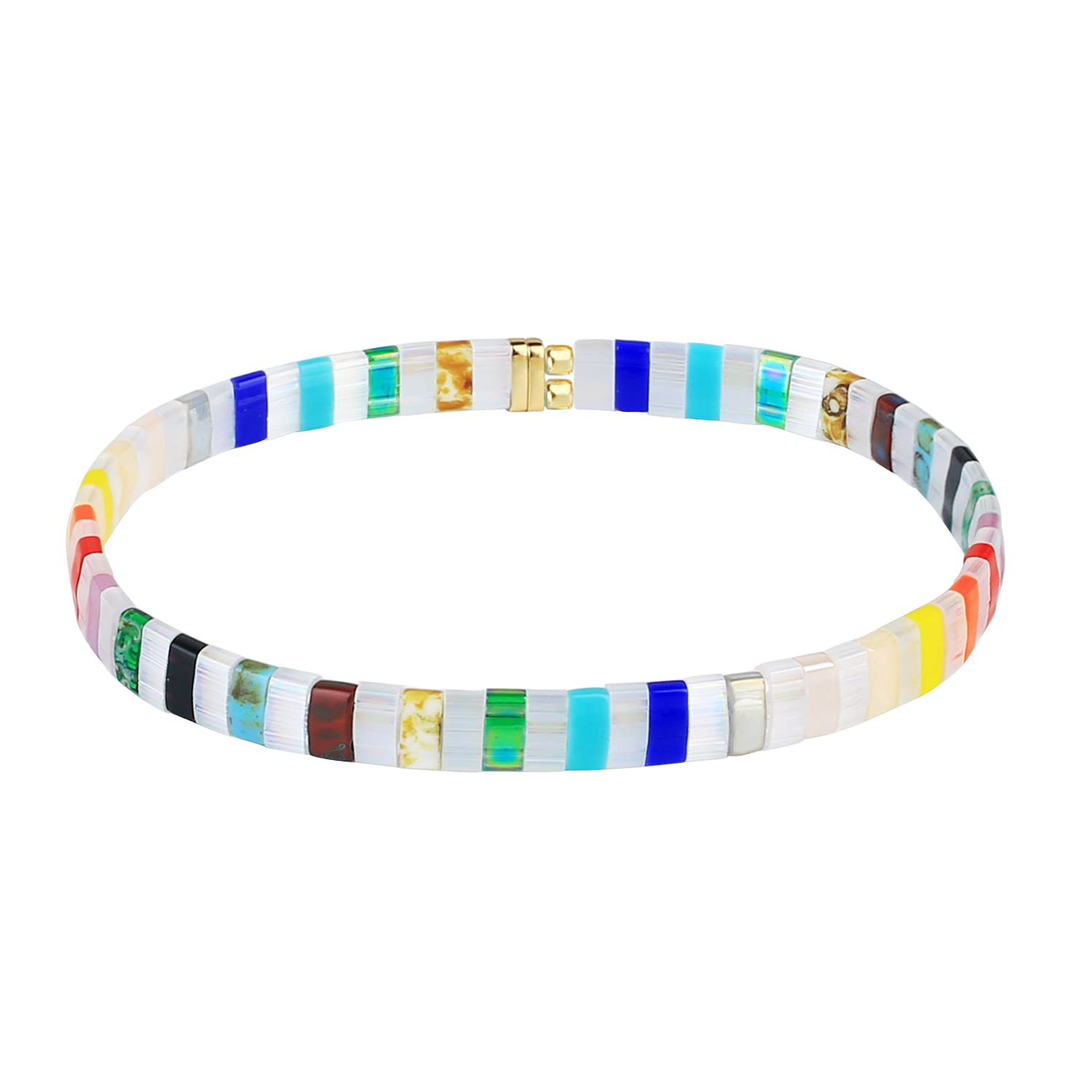 KELITCH Women's Flexible Stretch Bracelets - Handmade Boho Beaded Jewelry with Tila Miyuki Beads | Perfect Gift for Friends, Birthday, Anniversary & Festival Souvenirs | Yoga, Beach, Party & Everyday Wear