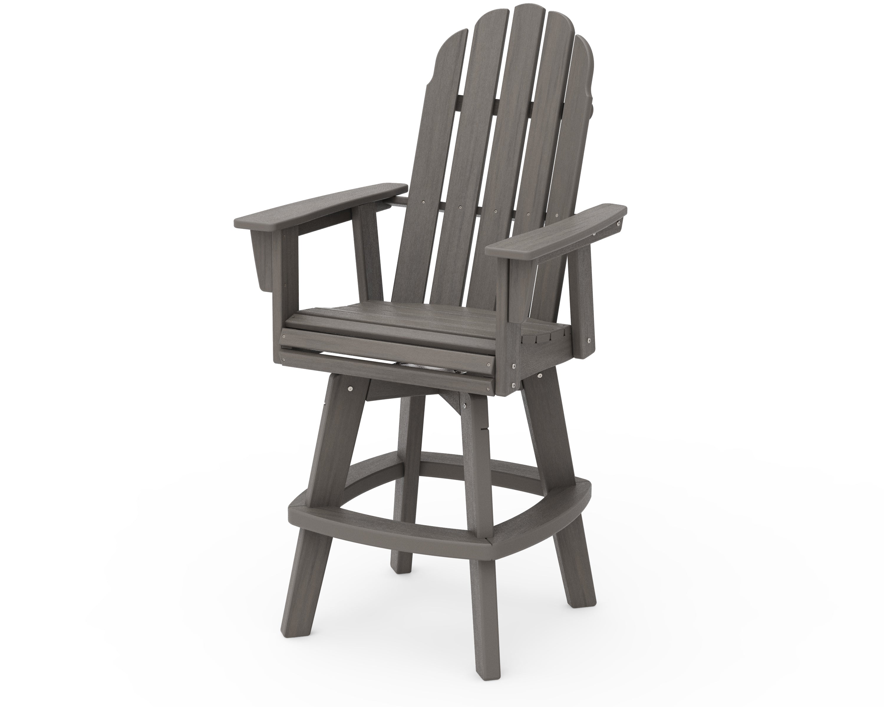 POLYWOOD Vineyard Curveback Adirondack Swivel Bar Chair - Outdoor Patio Furniture for Poolside, Garden & Backyard Relaxation