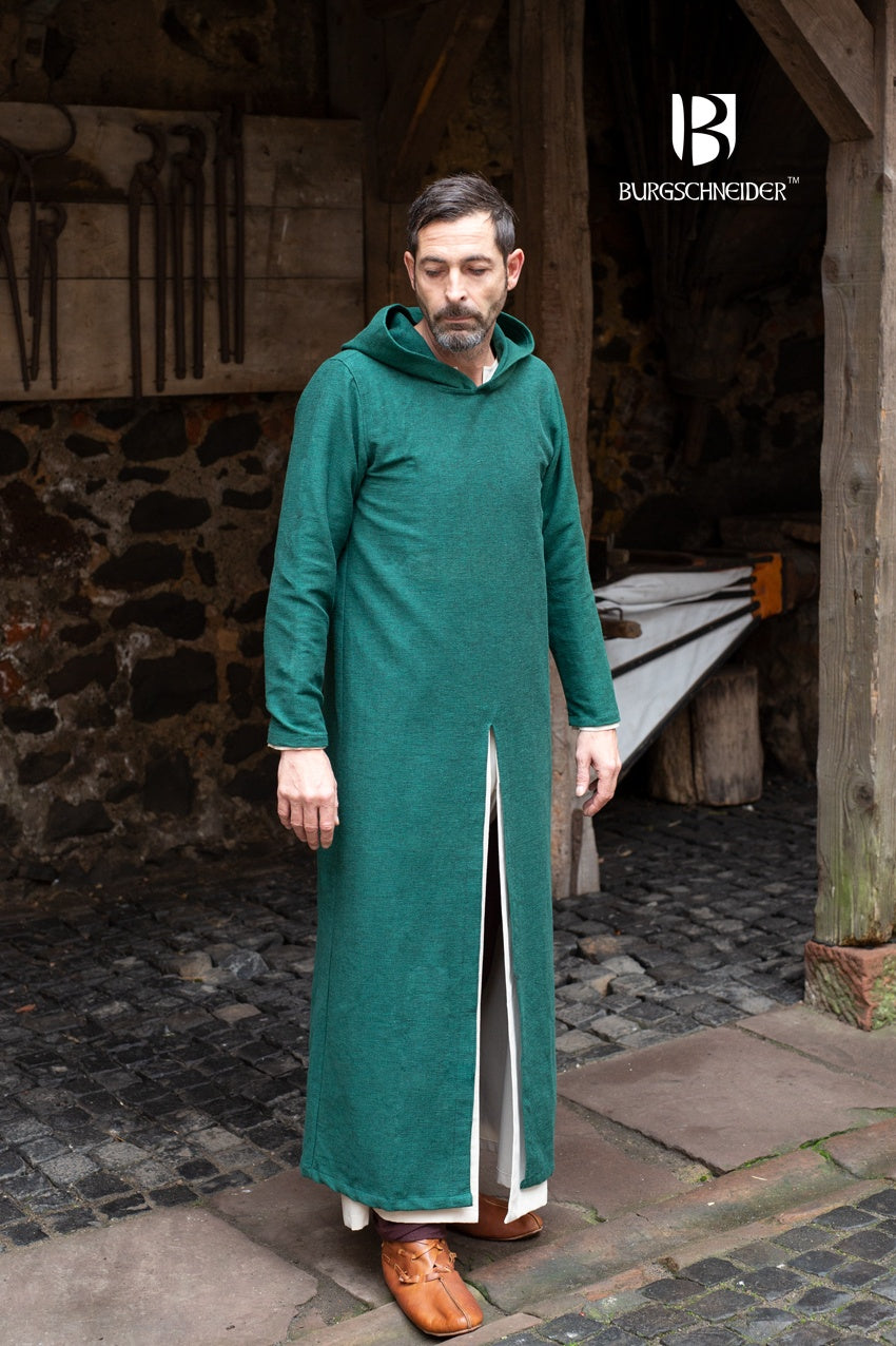 Stylish Hooded Long Tunic Dress in Renaud Green - Perfect for Casual Outings, Layering & Boho Fashion