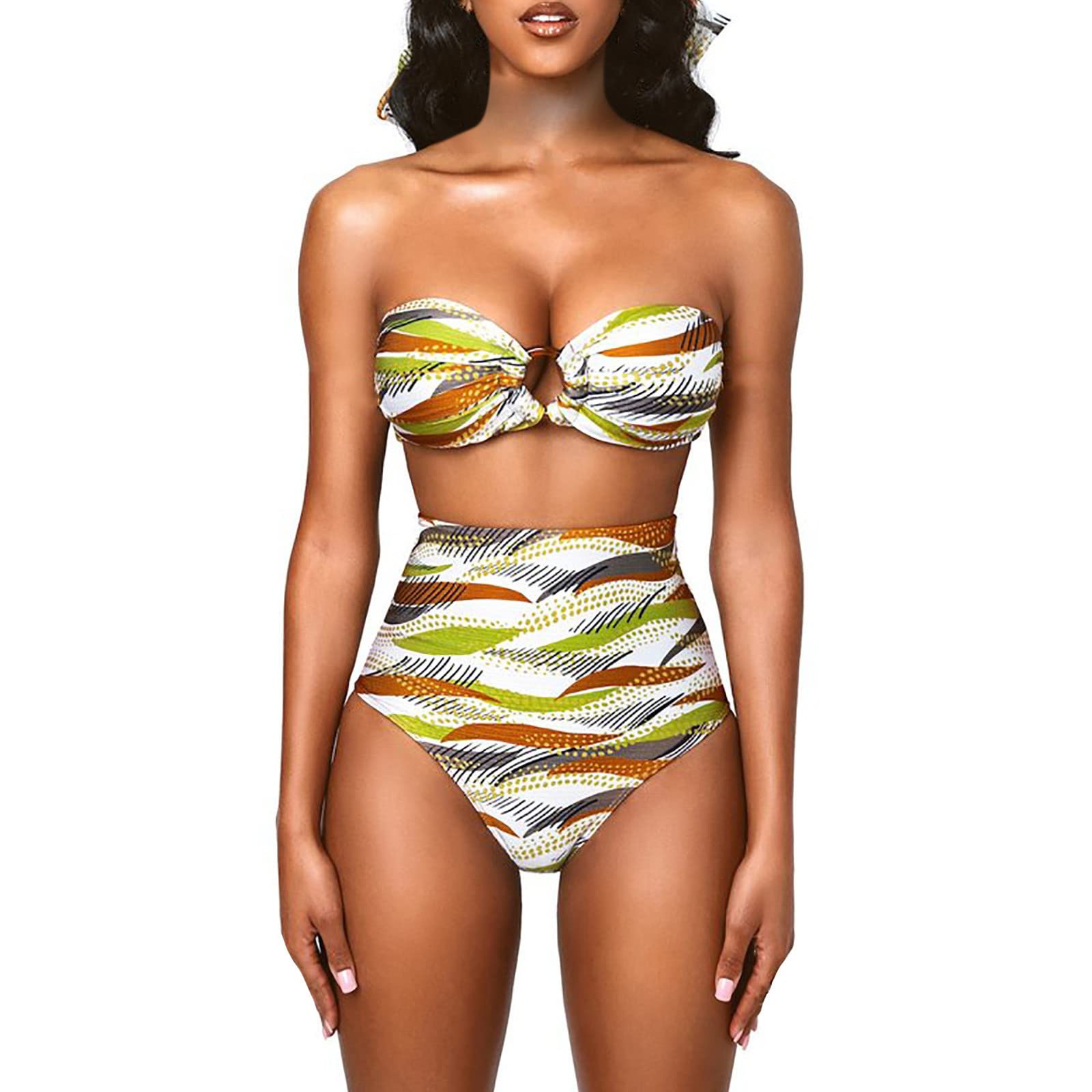 Sexy Floral Print Triangle Bikini Set for Women - Two Piece Swimwear with High Slit & Graphic Design - Perfect for Beach, Pool & Summer Vacations