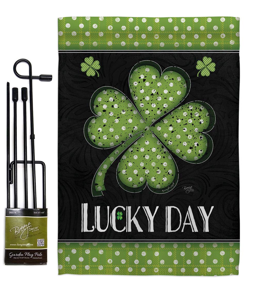 Lucky Clover St Patrick's Garden Flag 13x18.5
