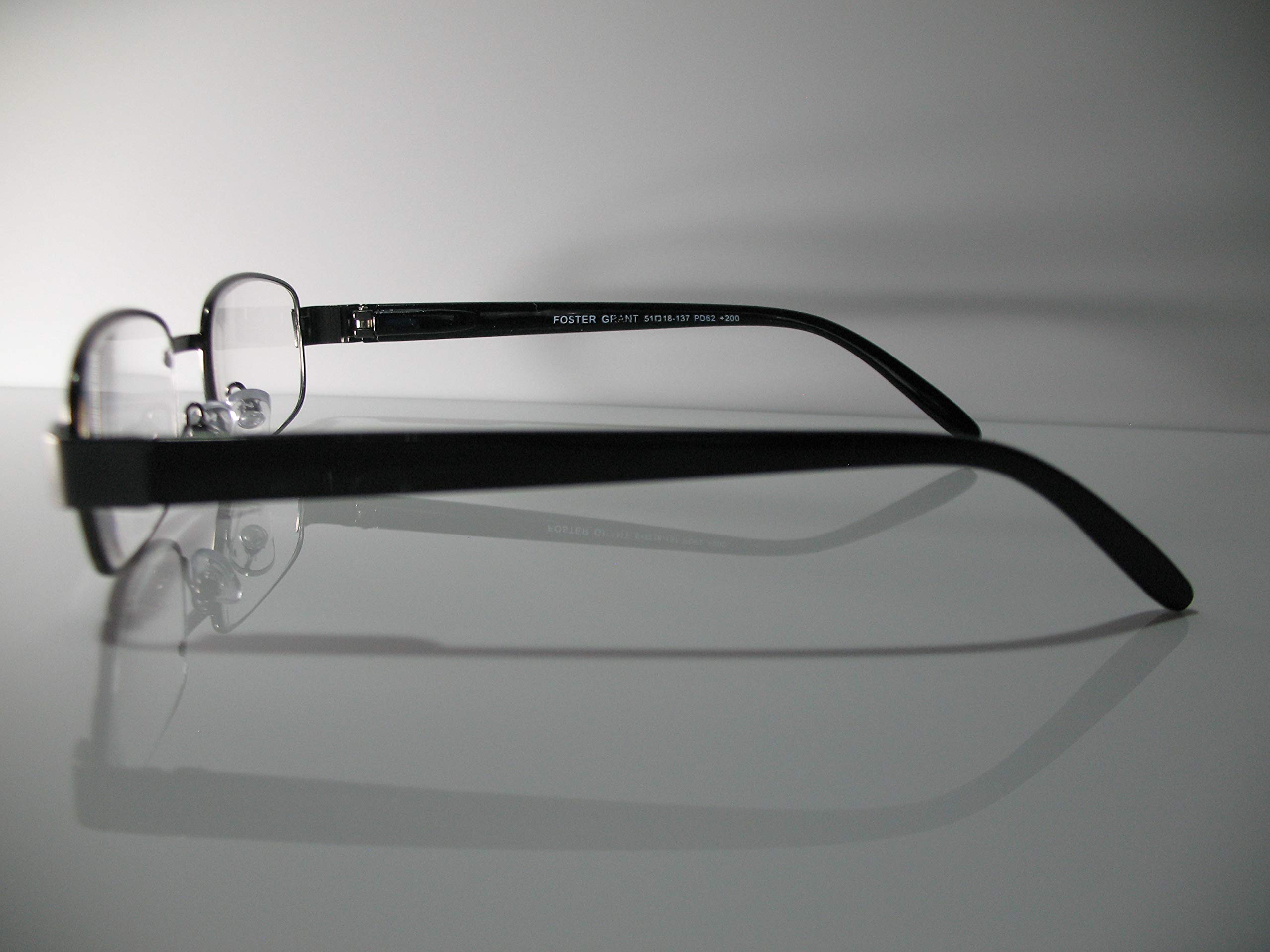Foster Grant Sailor Black Rectangular Reading Glasses +2.75 Strength - Classic Eyewear for Men & Women - Perfect for Reading Books, Using Smartphones, and Computer Work