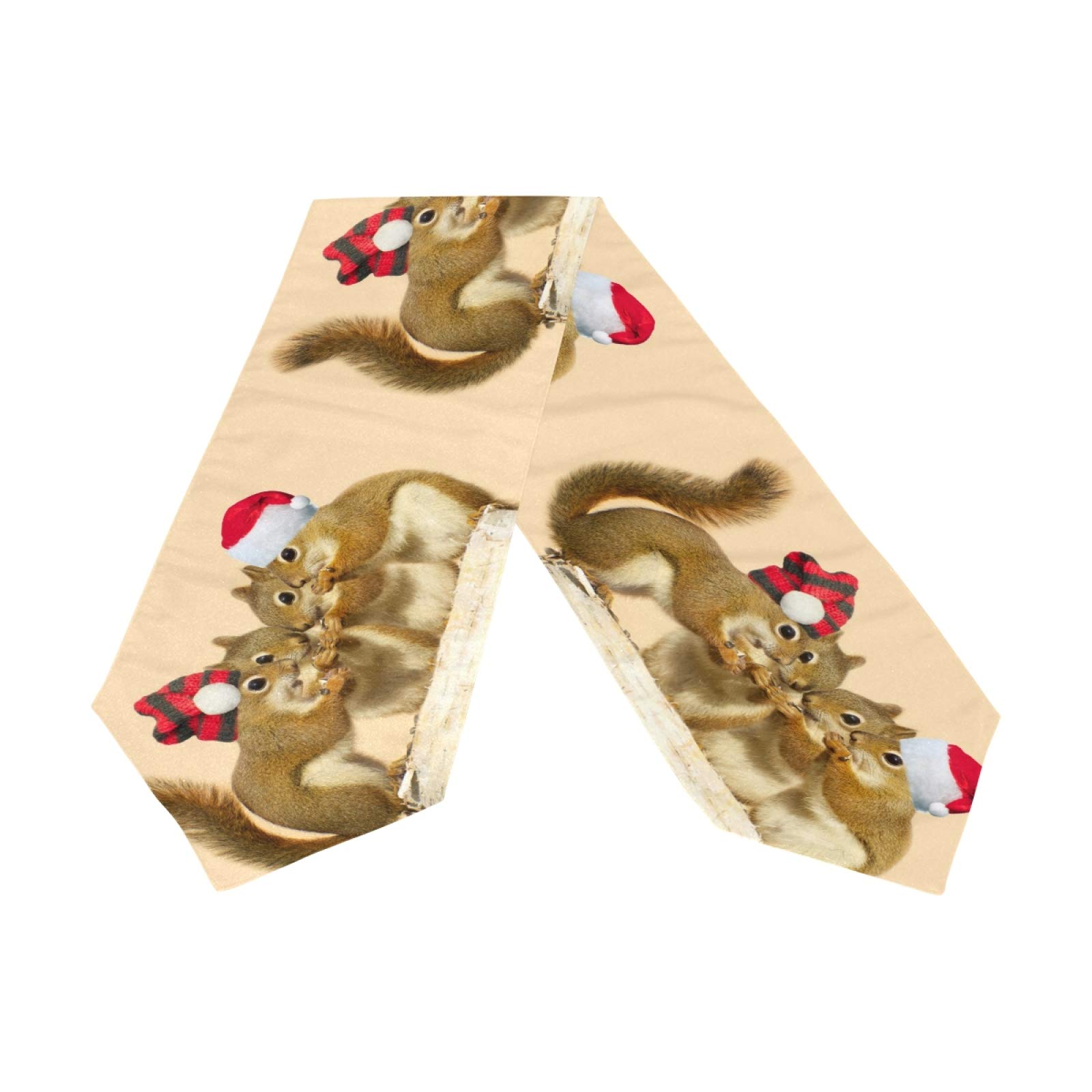 VIKKO Christmas Squirrel Table Runner 13x90 Inch - Holiday Home Decor Polyester Tablecloth for Dining Room, Coffee Table - Perfect for Family Dinners, Indoor Outdoor Parties & Festive Gatherings