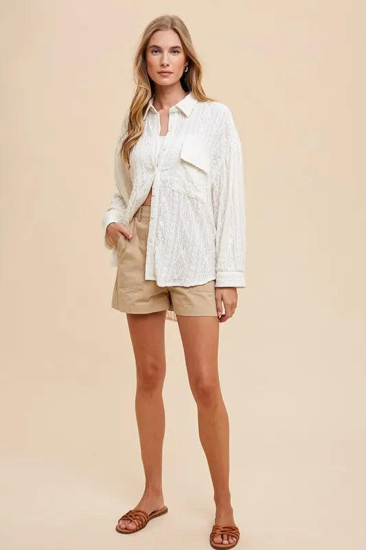 Stylish Button Down Drop Shoulder Shirt for Men & Women | Casual Oversized Blouse | Perfect for Work, Date Night & Weekend Outfits