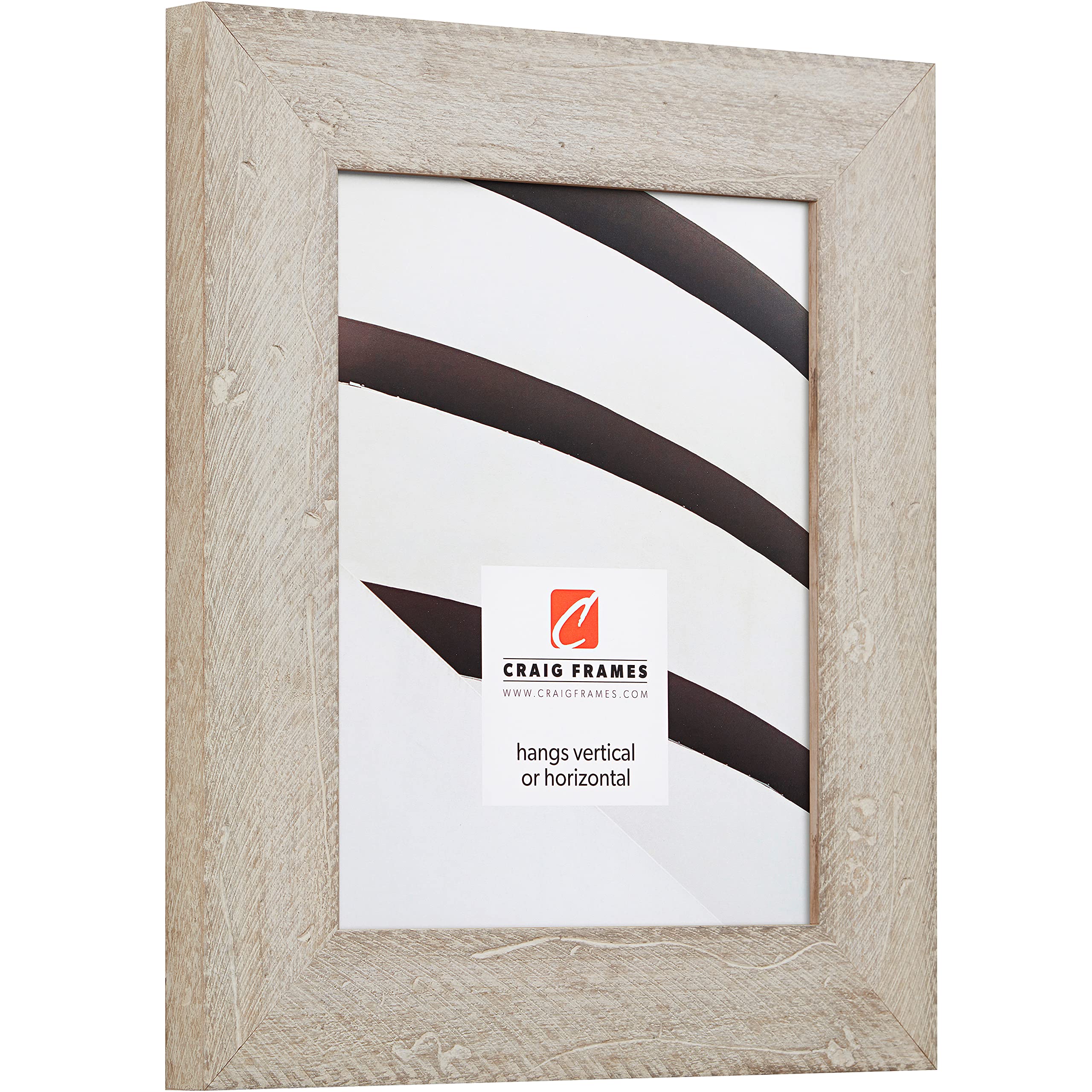 Craig Frames Hatteras 10x12 Inch Picture Frame - Set of 4 Boho Rustic White Wash Frames with 8x10 Inch Photo Mat | Perfect for Wall Gallery, Living Room Decor & Wedding Photos