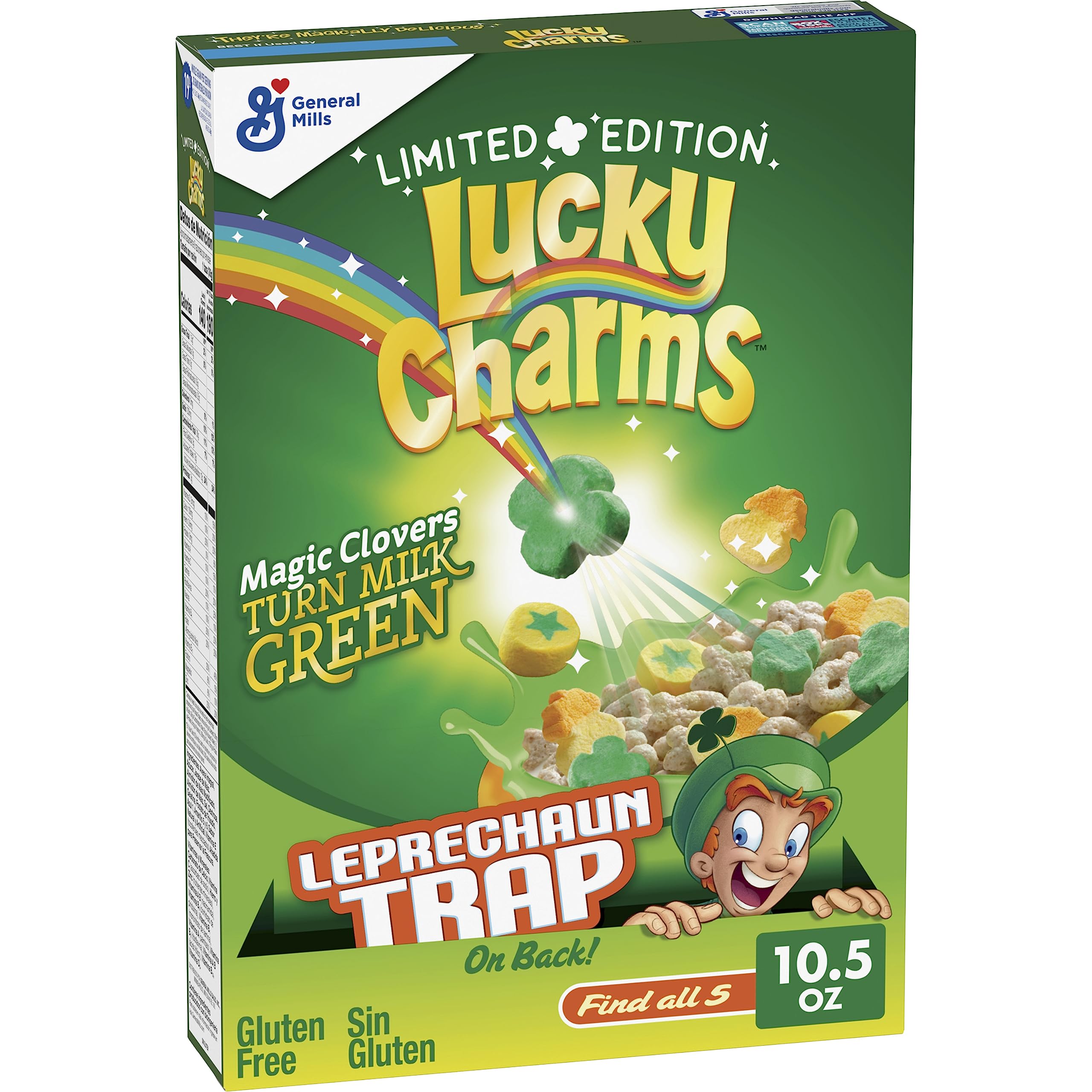 St. Patrick's Day Lucky Charms Cereal with Marshmallows - 10.5 oz Box | Magically Delicious Breakfast Cereal for Kids & Adults | Perfect for Holiday Breakfast, Snacking & Party Treats