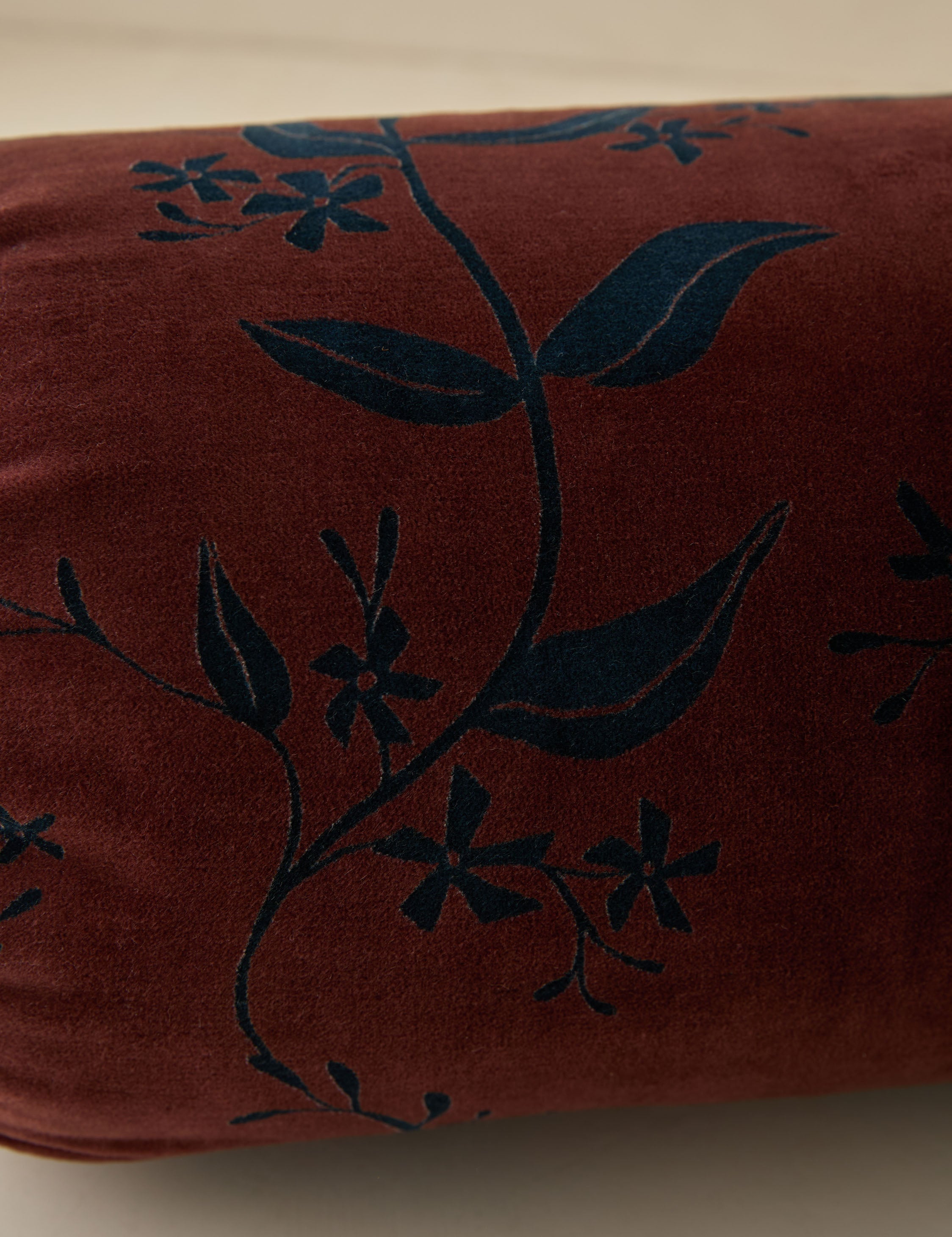 Carmine Velvet Bolster Pillow - Luxury Decorative Cushion for Sofa, Bed & Home Decor - Perfect for Living Room, Bedroom & Nursery Accents