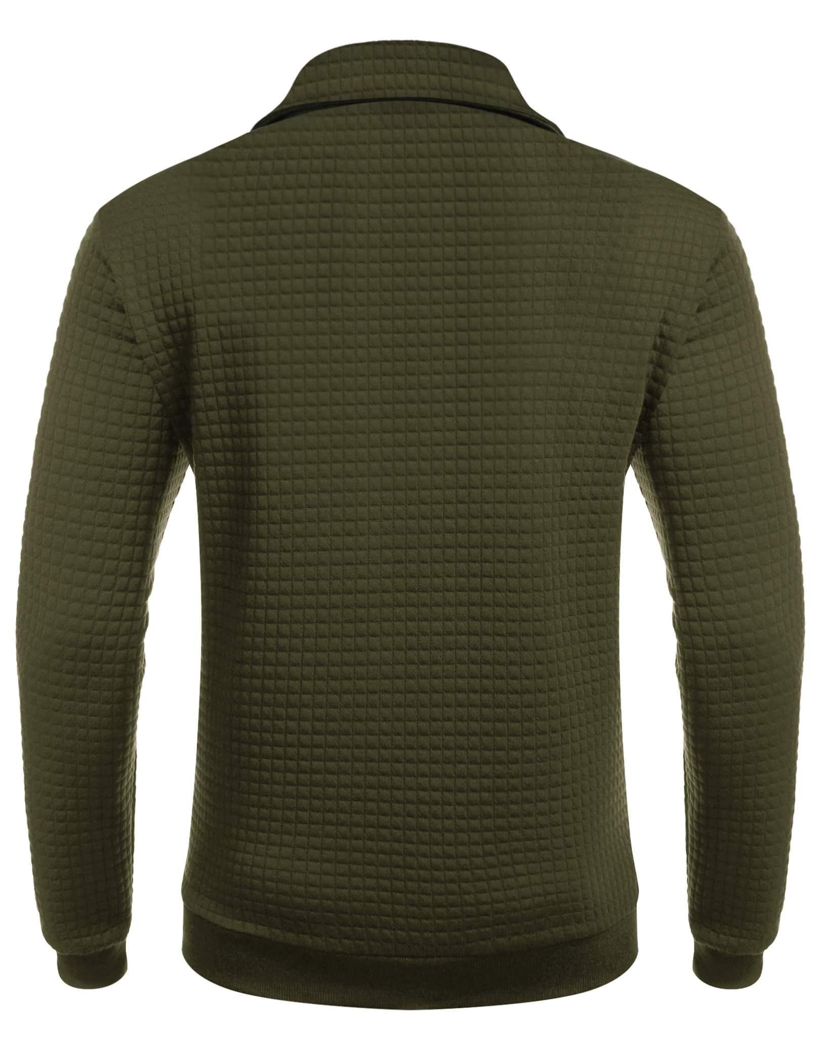 COOFANDY Men's Quarter Zip Sweatshirt - Long Sleeve Waffle Knit Pullover Hoodie with Pocket | Casual Fall Winter Layering for Outdoor Activities & Lounge Wear