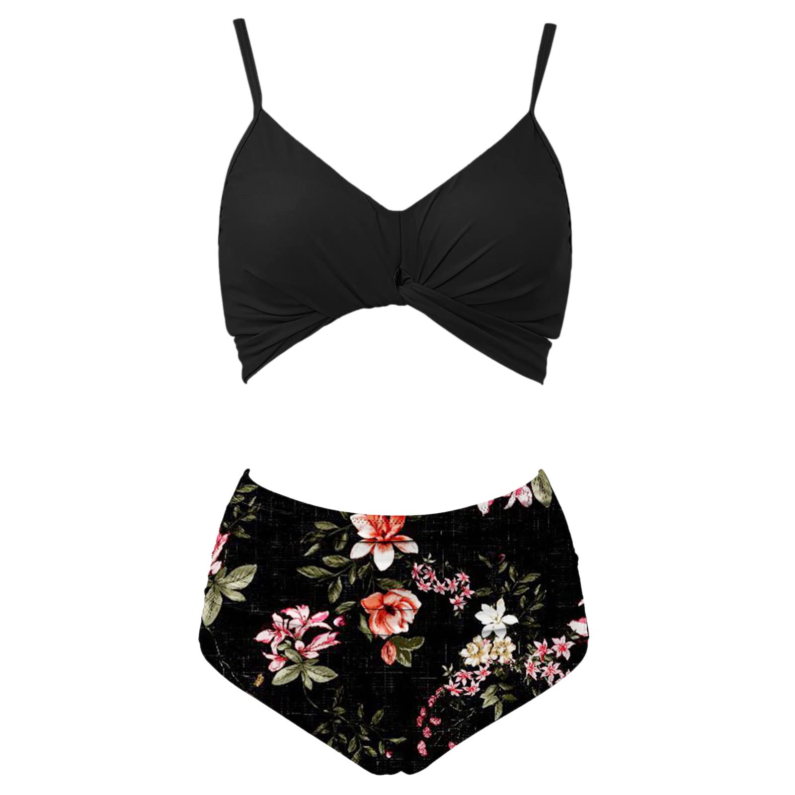 Teal High Neck Bikini Top & Swim Shorts Set for Women | Beach & Pool Wear