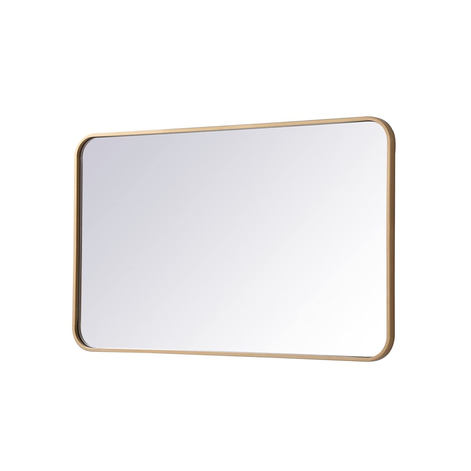 Elegant Brass Rectangular Mirror 22x36 for Home Decor