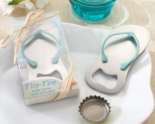 10 Pack Beach Flip Flops Bottle Opener Corkscrew - Perfect for Bridal Showers, Wedding Favors, Bachelorette Parties & Summer Beach Events