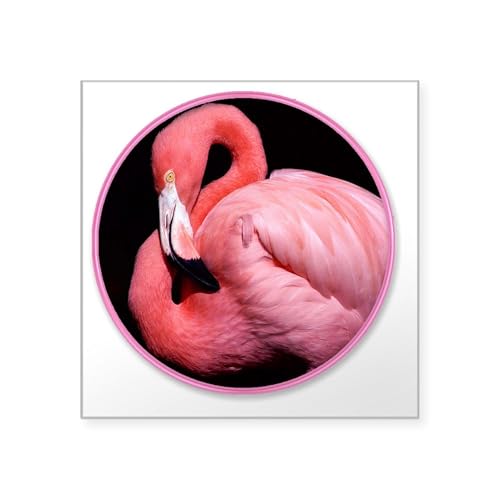 Clear - Yule Flamingo Square Sticker 3 X 3