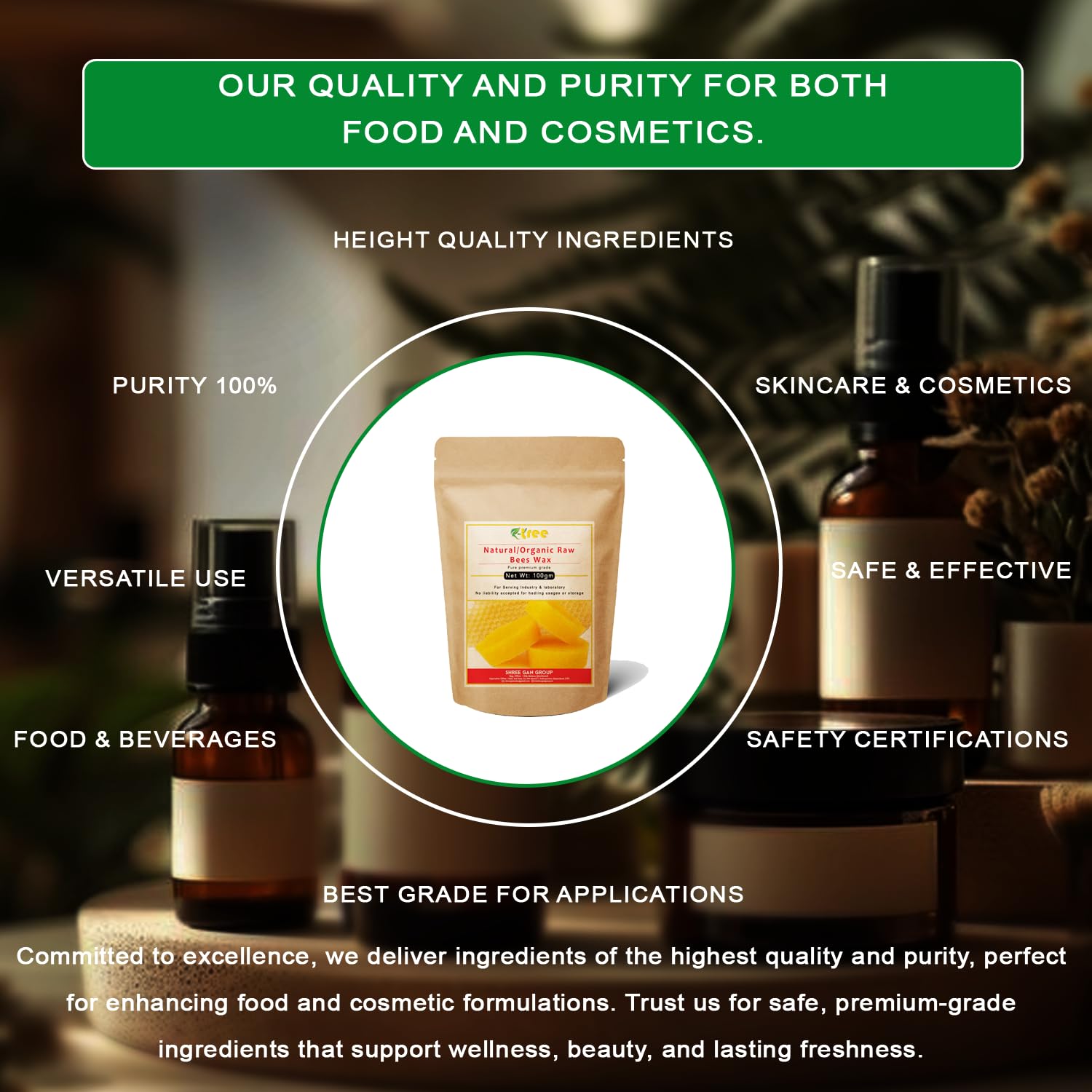 100% Pure Natural Beeswax 100g - Premium Grade for DIY Skincare, Body Lotion, Lip Balm, Candle Making | Great for Cosmetics, Hair Care & Handcrafted Candles | Multipurpose for Home Spa & Craft Projects