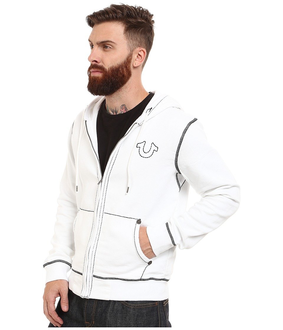 True Religion Men's Big T Stitch Hoodie Sweatshirt | Premium Cotton Pullover with Embroidered Logo | Casual Streetwear for Everyday Wear & Gym