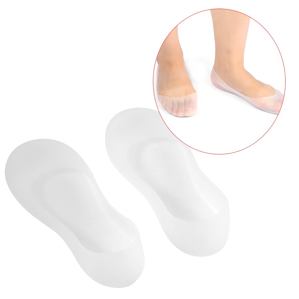 Xuuyuu Silicone Gel Moisturizing Socks for Women & Men - Breathable Full Length Foot Care Protector with Ventilation Holes - Relieves Plantar Fasciitis, Metatarsalgia & Dry Cracked Heels (Large, White) - Perfect for Night Treatment, Spa & Home Relaxation