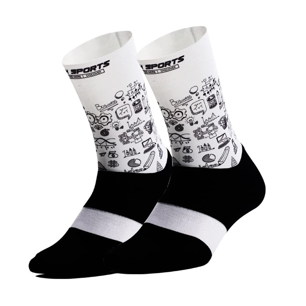 **Cycling Socks for Men & Women - Breathable Bike Riding Socks for MTB, BMX, XC - Athletic Ankle Socks in White, Yellow, Blue, Green, Red - Perfect for Road Biking & Mountain Cycling**