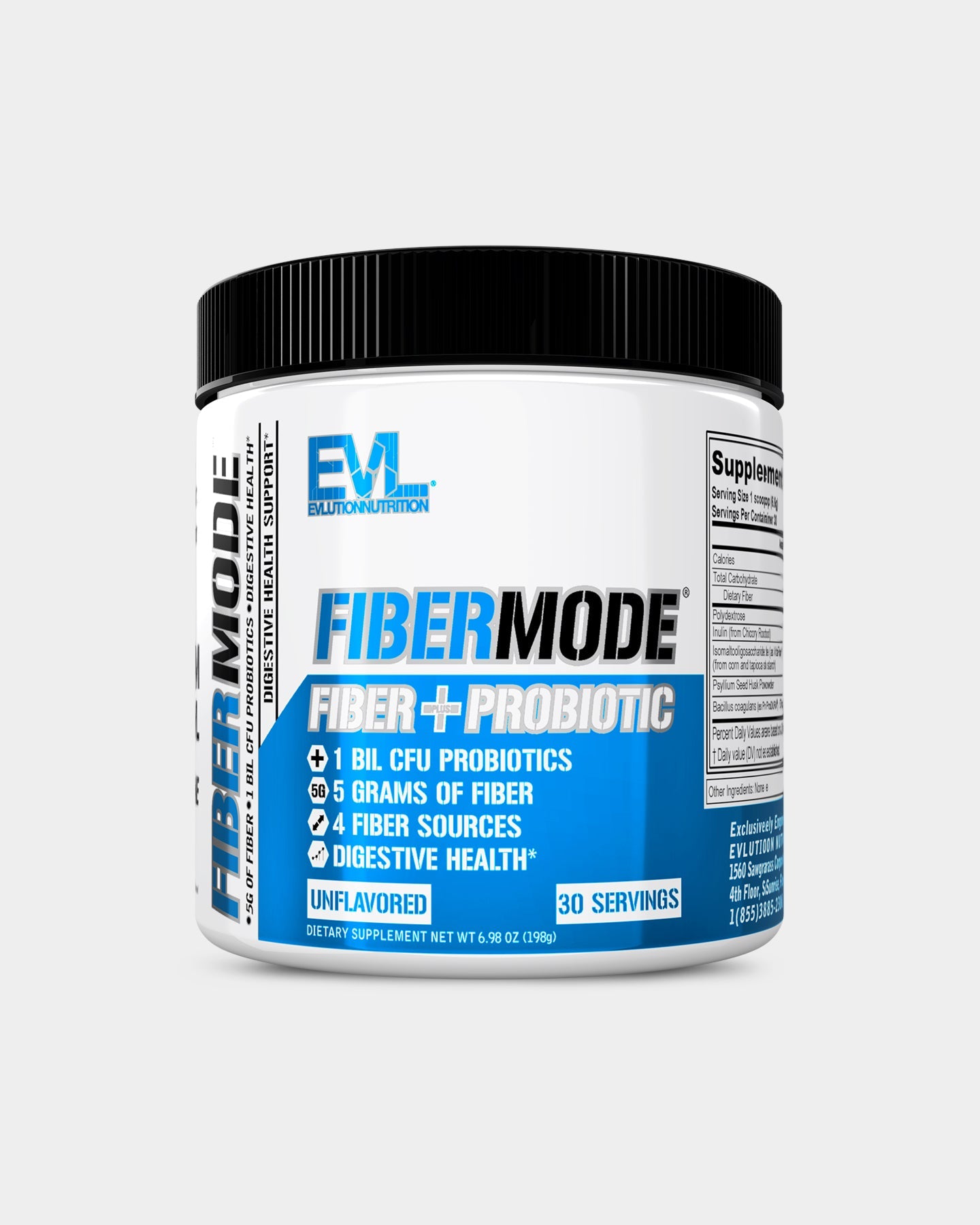 EVLUTION NUTRITION FiberMode Fiber + Probiotic Supplement - Supports Digestive Health & Gut Flora Balance - Ideal for Weight Management & Daily Wellness Routine