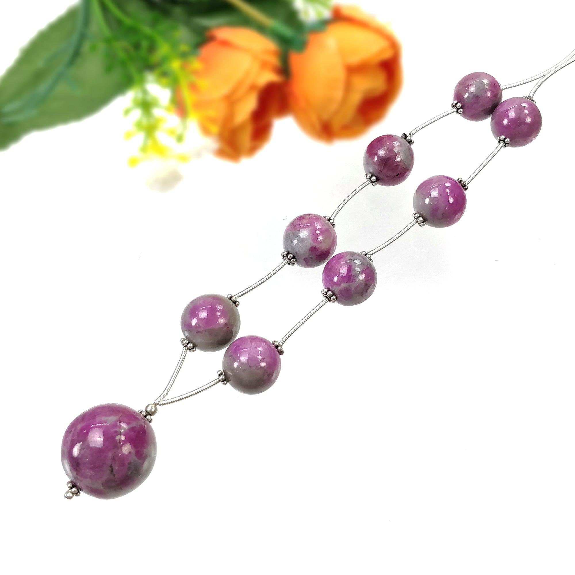 Natural Untreated Bi-Color Zoisite Ruby Loose Beads - 200.40cts (12mm-19mm) for Jewelry Making, DIY Crafts & Healing Crystal Collections | Premium Gemstone Beads for Necklaces, Bracelets & Spiritual Energy Work