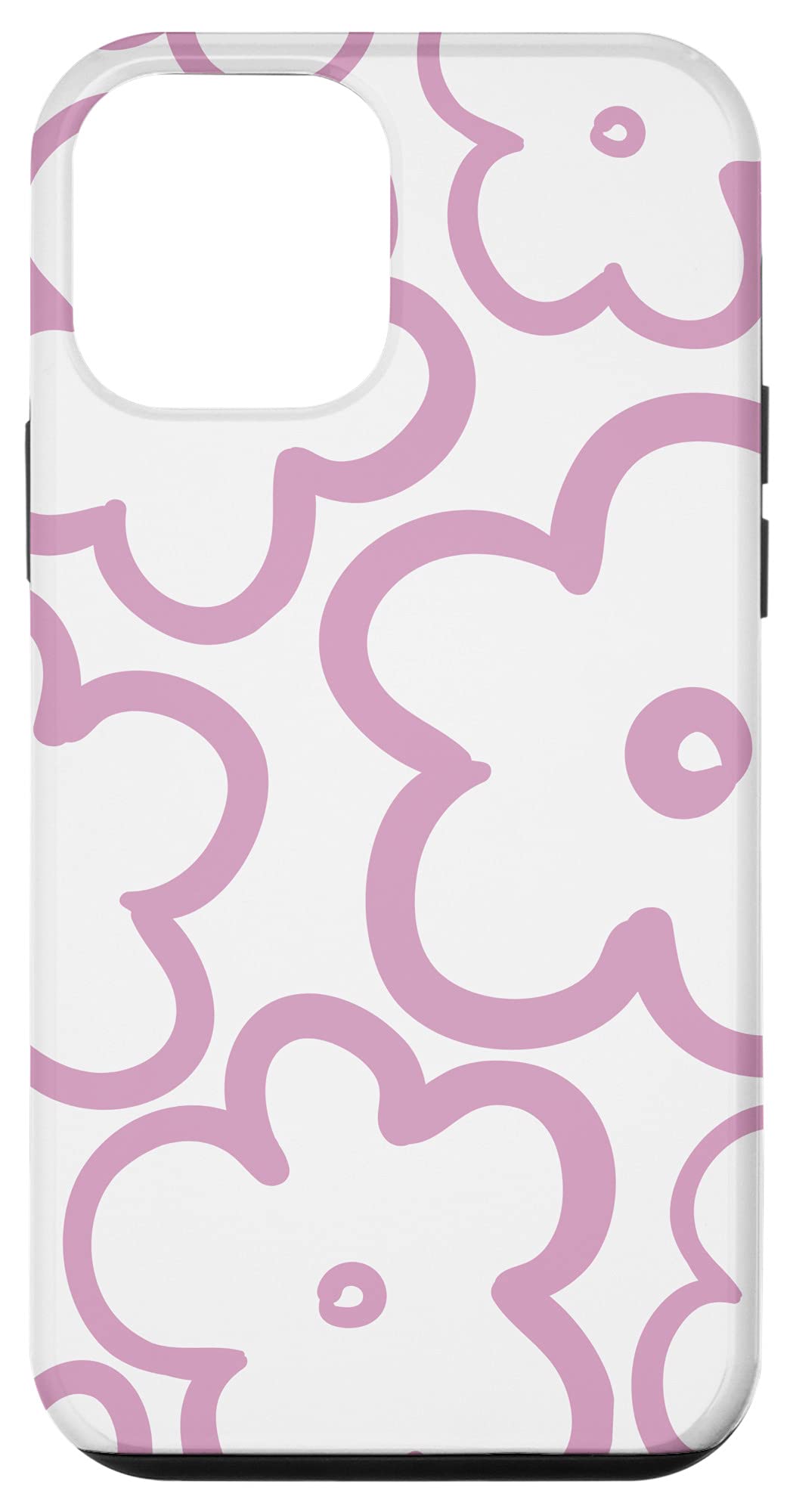 iPhone 12 Mini Cute Floral Case - Wildflower Dusty Rose & White Flower Design | Slim Protective Phone Cover for Women Girls, Perfect for Daily Use & Gift Giving