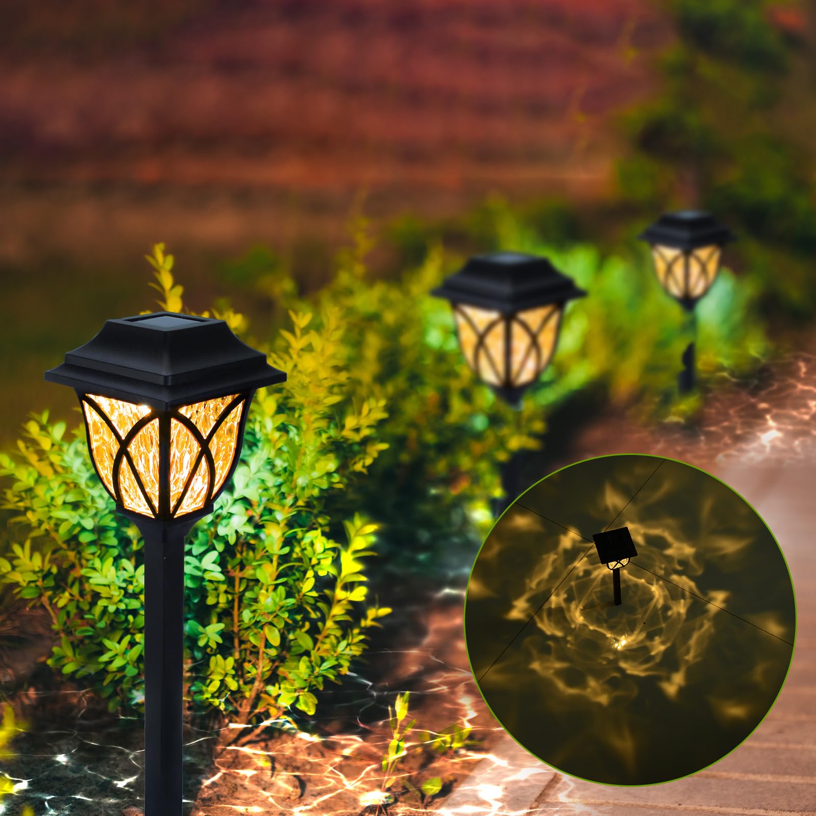 Fohil 6 Pack Solar Garden Lights - Waterproof IP65 Solar Outdoor Lights for Pathway, Yard, Walkway, Driveway & Lawn | Solar Powered Landscape Lighting for Beautiful Nighttime Ambience & Enhanced Safety