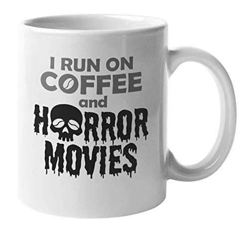 Horror Movie Fan Coffee Mug - Halloween Themed 11oz Ceramic Cup for Coffee & Tea - Perfect Gift for Horror Lovers, Halloween Party Decor & Spooky Movie Nights