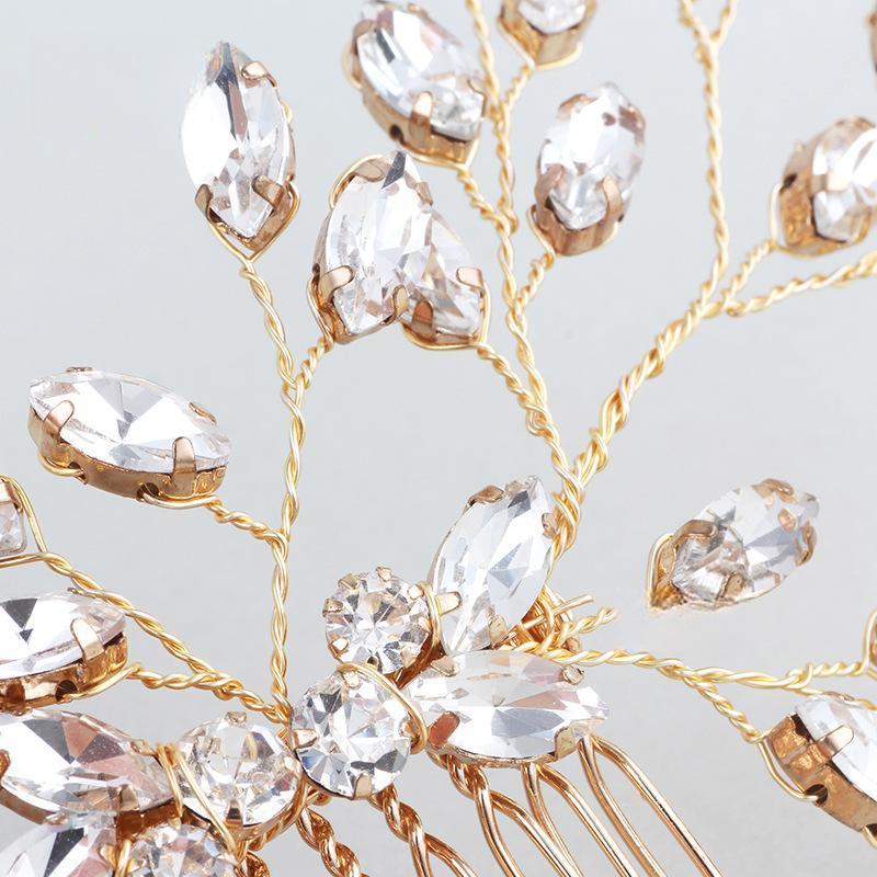 Elegant Gold Bridal Hair Comb (S896) - Perfect for Weddings, Prom & Special Occasions - Wholesale Bulk Orders Available