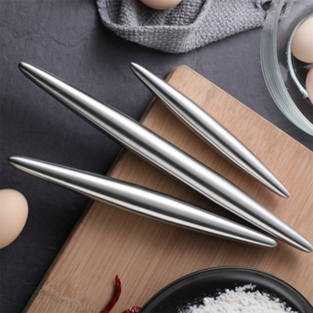 Premium Stainless Steel Rolling Pin - Dough Roller for Baking Pizza, Pastry, Dumplings & Cookies - Heavy Duty Kitchen Baking Tool for Home & Professional Use