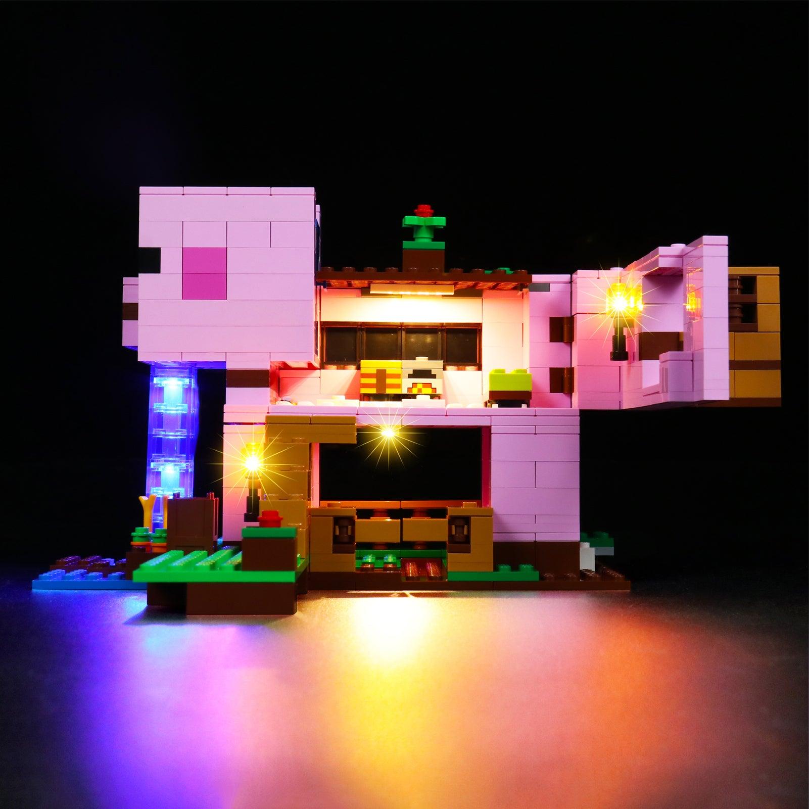 Best Light Kit for Lego Ideas Minecraft The Pig House 21170 - DIY Illumination Set for Lego Builders & Minecraft Fans - Perfect for Night Displays & Gaming Room Decor
