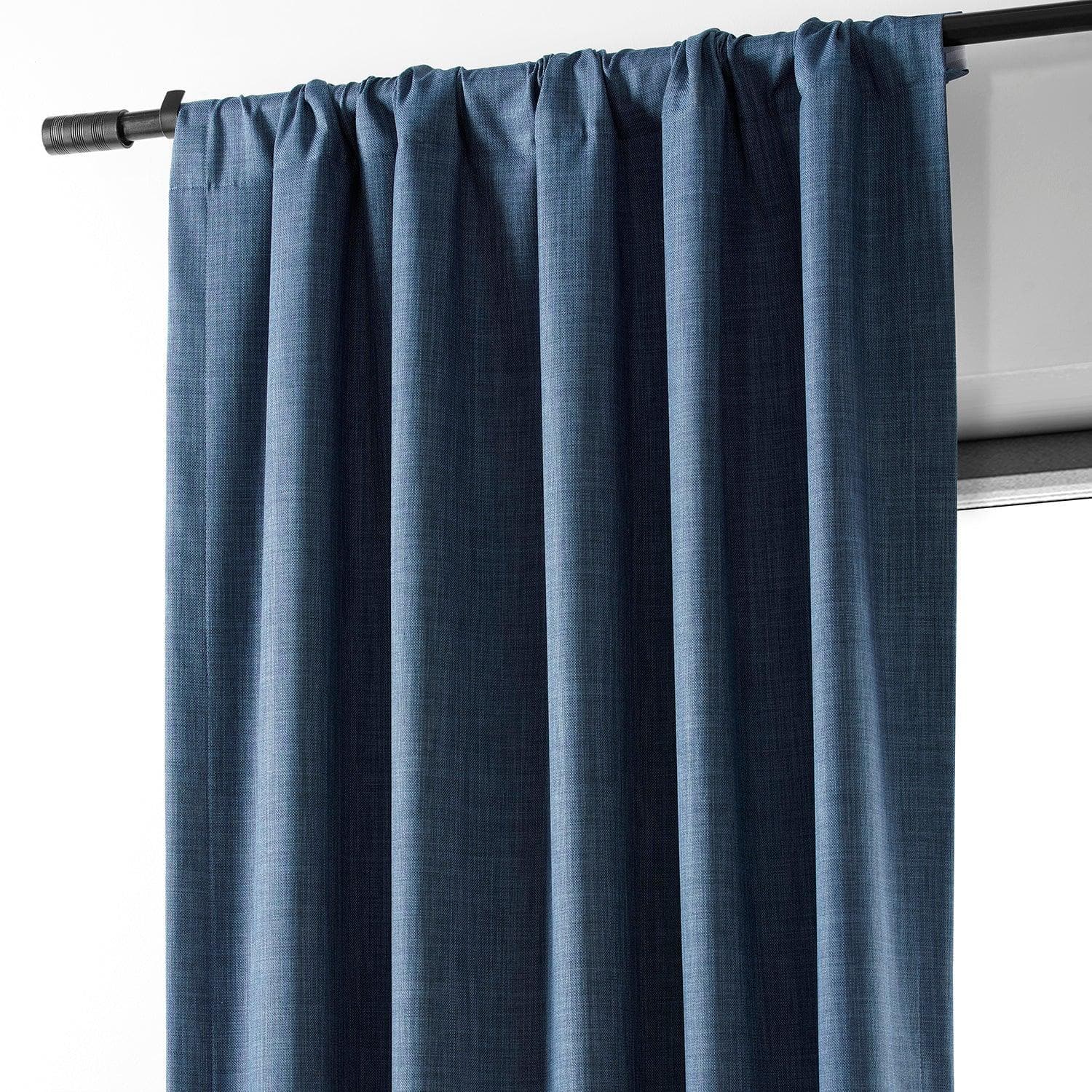 Premium Dark Blue Blackout Curtains - Thermal Insulated Linen Hotel Drapes for Bedroom & Living Room - Noise Reducing & Light Blocking for Better Sleep & Privacy
