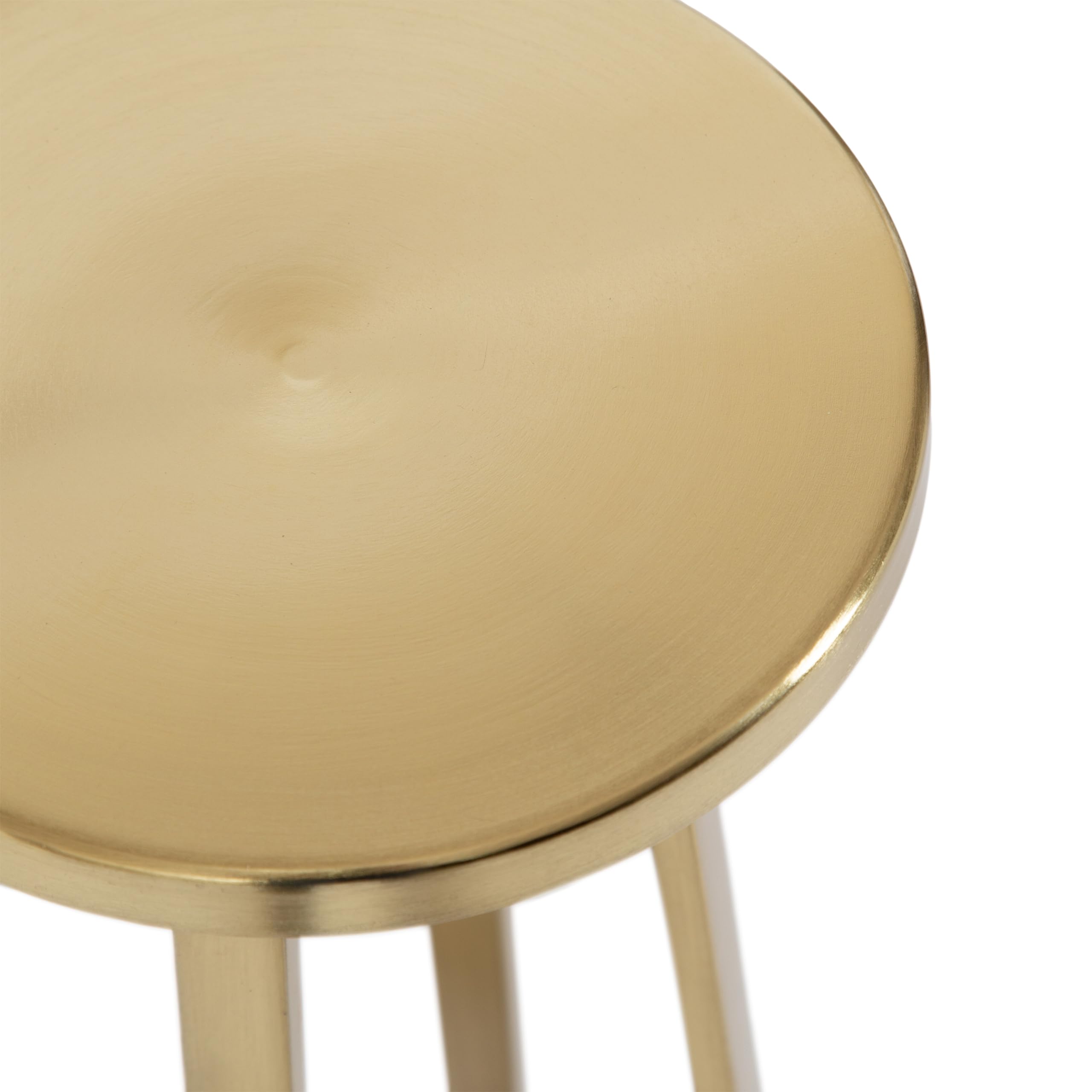 Kate and Laurel Zia Mid-Century Modern Metal Round Drink Table - 9 x 9 x 23 Inches, Gold Accent Pedestal Side Table for Living Room, Bedroom, or Patio - Perfect for Display, Storage, and Holding Drinks or Decor