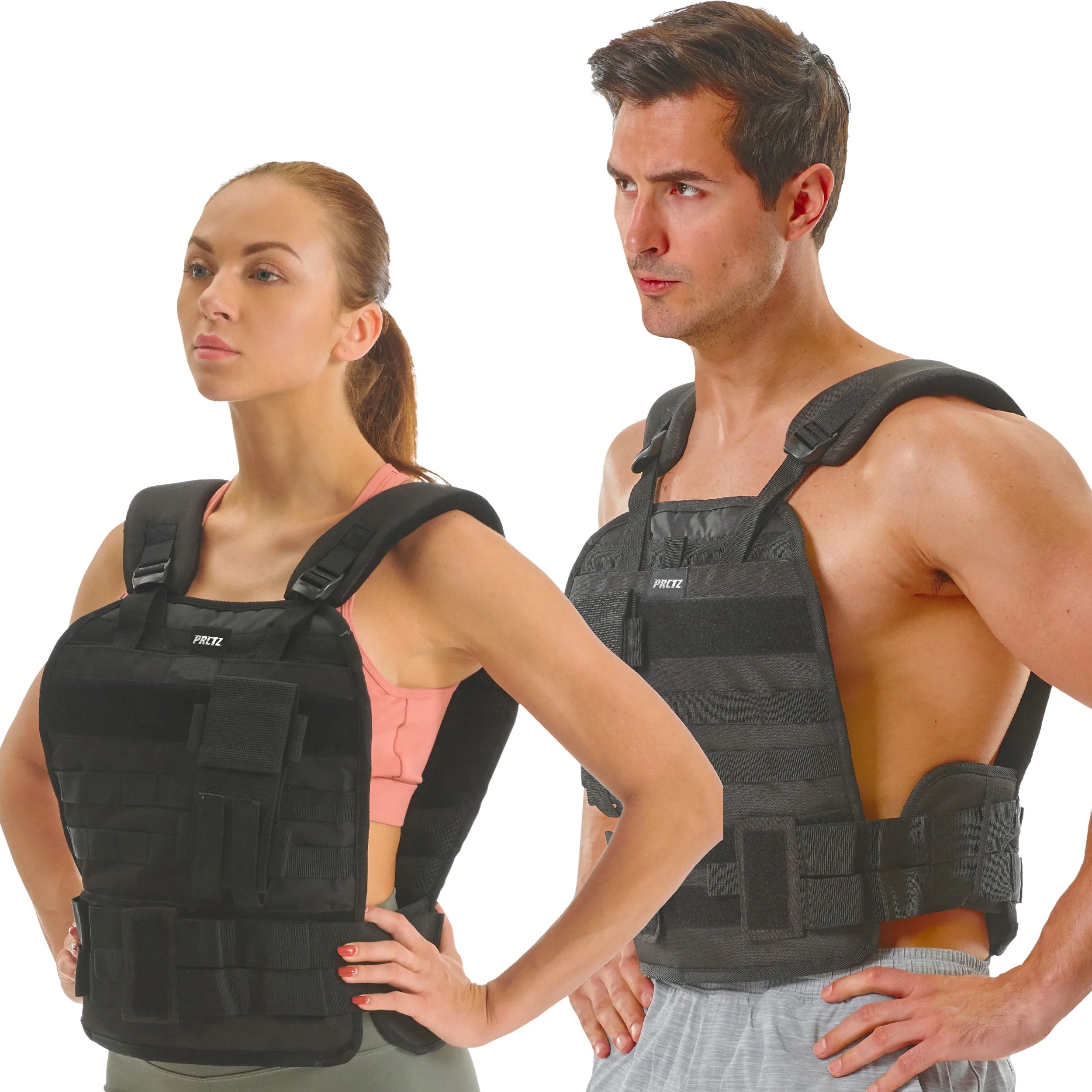 PRCTZ Adjustable Weighted Vest for Men & Women - 4-60 lbs Adjustable Weight - Workout, Running, Strength Training & Fitness Training - Perfect for Home Gym, CrossFit & Outdoor Exercise