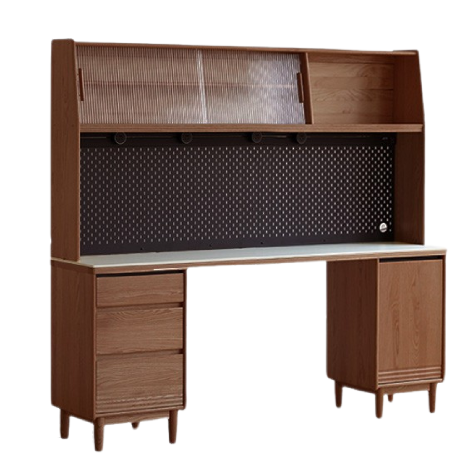Solid Oak and Ash Wood Modern Rock Board Sideboard - Stylish Storage for Living Room, Dining Room, or Entryway