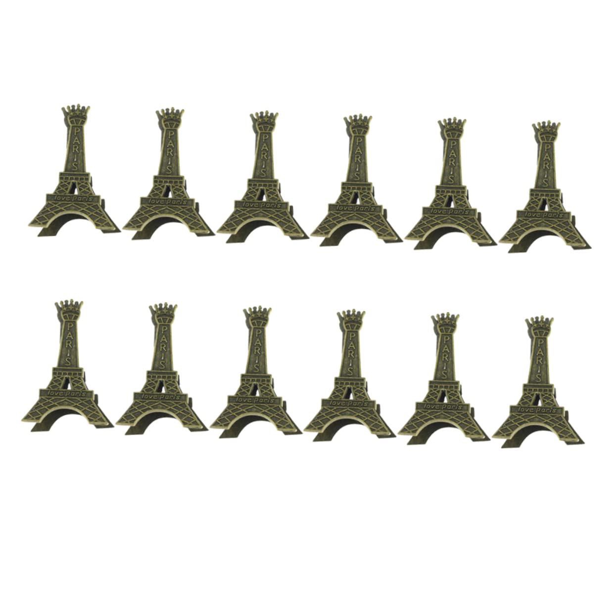 12-Piece Vintage Eiffel Tower Table Decor Set - Wedding Centerpiece, Photo Holders, Table Number Stand & Memo Clips for Paris-Themed Events, Business Cards & Notes - Perfect for Wedding Receptions, Bridal Showers & Romantic Dinner Decorations