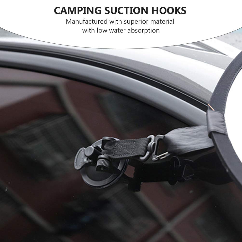 VICASKY 2 Pack Heavy Duty Suction Cup Hooks - Waterproof Sticky Hooks for Kayak, Paddle, Tarpaulin, Car Side Anchor & Travel Toiletries - No Drill ABS Plastic Outdoor Sports Accessories - Perfect for Camping, Boating, RV & Home Organization