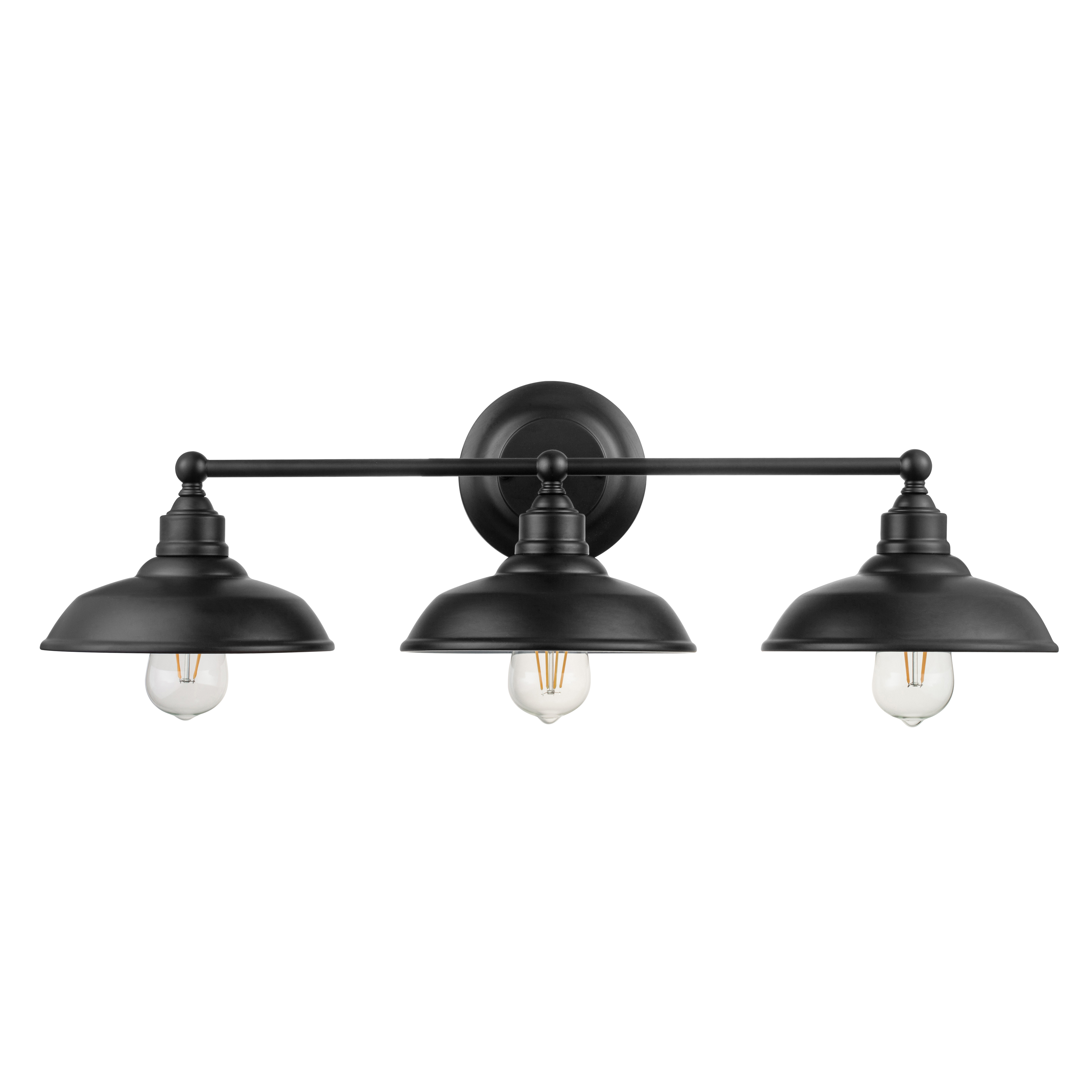 Lyndan 3-Light Vanity Light Fixture in Matte Black - Perfect for Bathroom, Bedroom, and Dressing Room Lighting