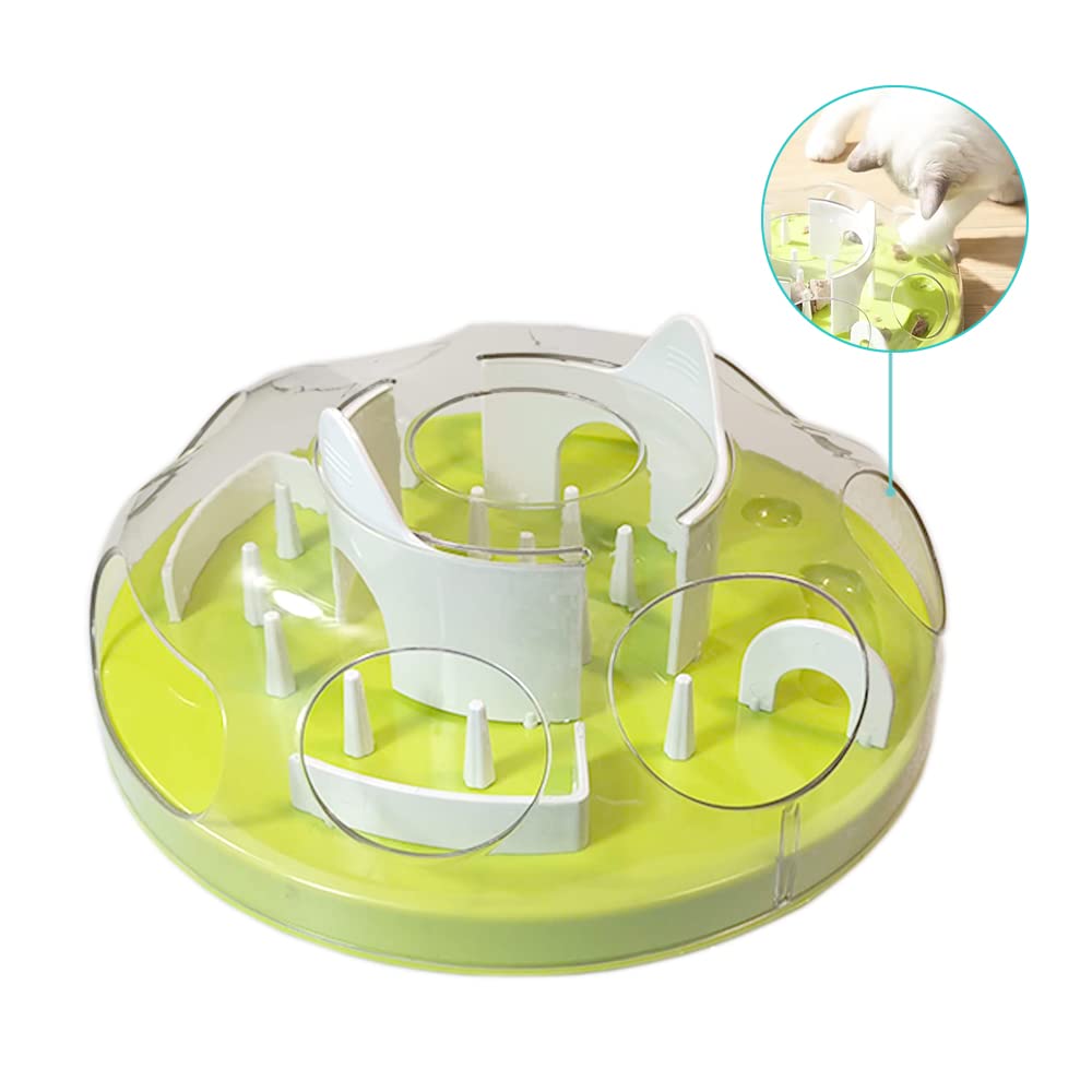 Interactive Puzzle Cat Feeder - Slow Feeder & Treat Maze Toy for Indoor Cats - Stimulate Hunting Instincts & Prevent Overeating - Perfect for Boredom Relief & Mealtime Enrichment