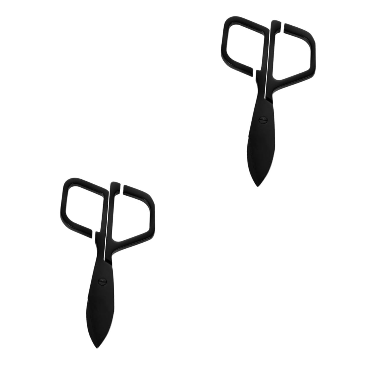 2-Pack Stainless Steel Nose Hair Trimmer & Eyebrow Scissors - Manual Facial Hair Grooming Tool for Men, Portable Beard & Vibrissa Trimming Shears - Perfect for Travel, Home & Personal Care