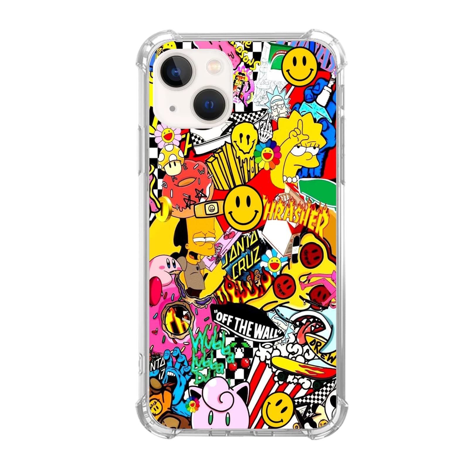 **Colorful Pop Art iPhone 13 Mini Case - Trendy TPU Bumper Cover for Women, Men & Teens - Fashion Pop-Art Collage Design - Perfect for Daily Use, Travel & Gifts**