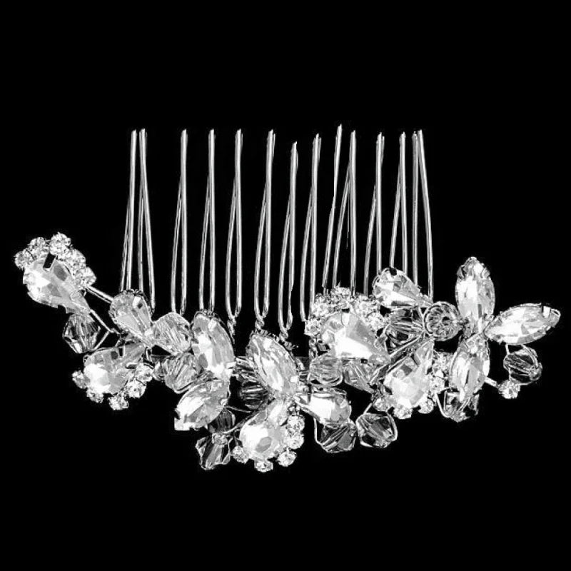 Elegant Silver Bridal Hair Comb with Sparkling Crystals - Perfect for Weddings, Prom & Special Occasions (A7919)
