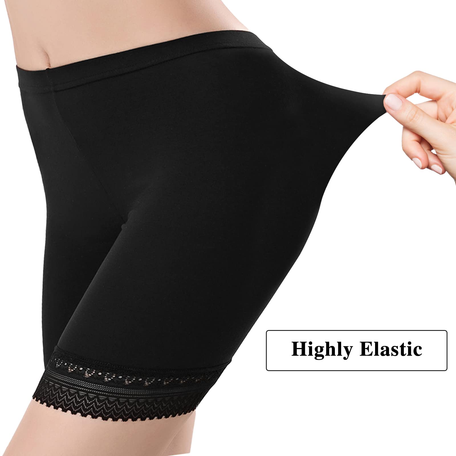 MIAHART 3-Pack Women's Anti-Chafing Shorts - Seamless Underwear for Skirts & Dresses - Breathable Safety Shorts for Workout, Running & Daily Wear