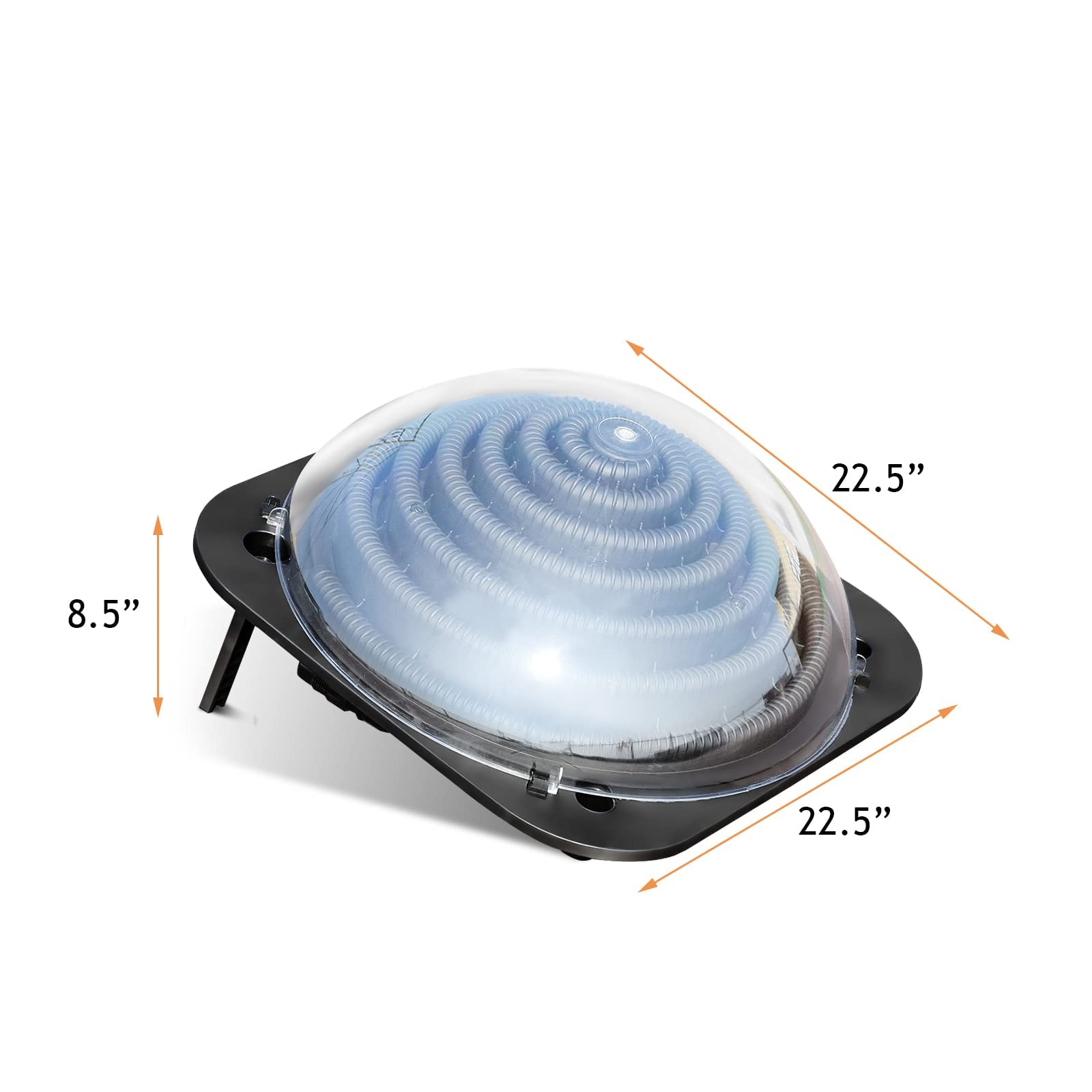 IRONMAX Solar Pool Heater - Dome Swimming Pool Water Warmer with Protective Lid & Hoses | Above Ground Pool Heating Equipment for Backyard, Inground & Outdoor Pools | Energy Efficient Solar Heating Solution