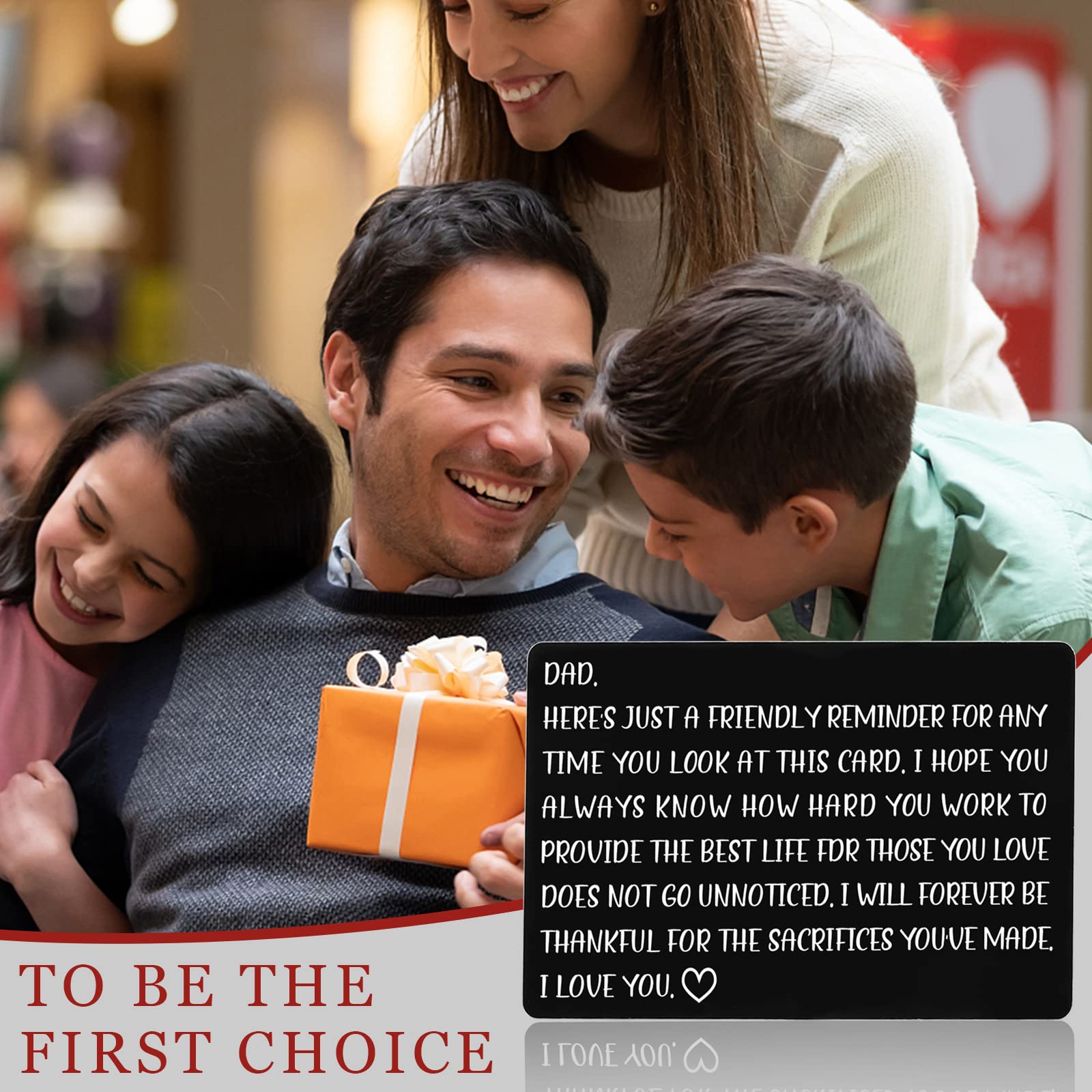 **Personalized Engraved Wallet Card - Custom Gift for Dad, Father's Day, Birthday, Valentine's Day - Perfect for Deployments, Kids Gifts, and Special Occasions**