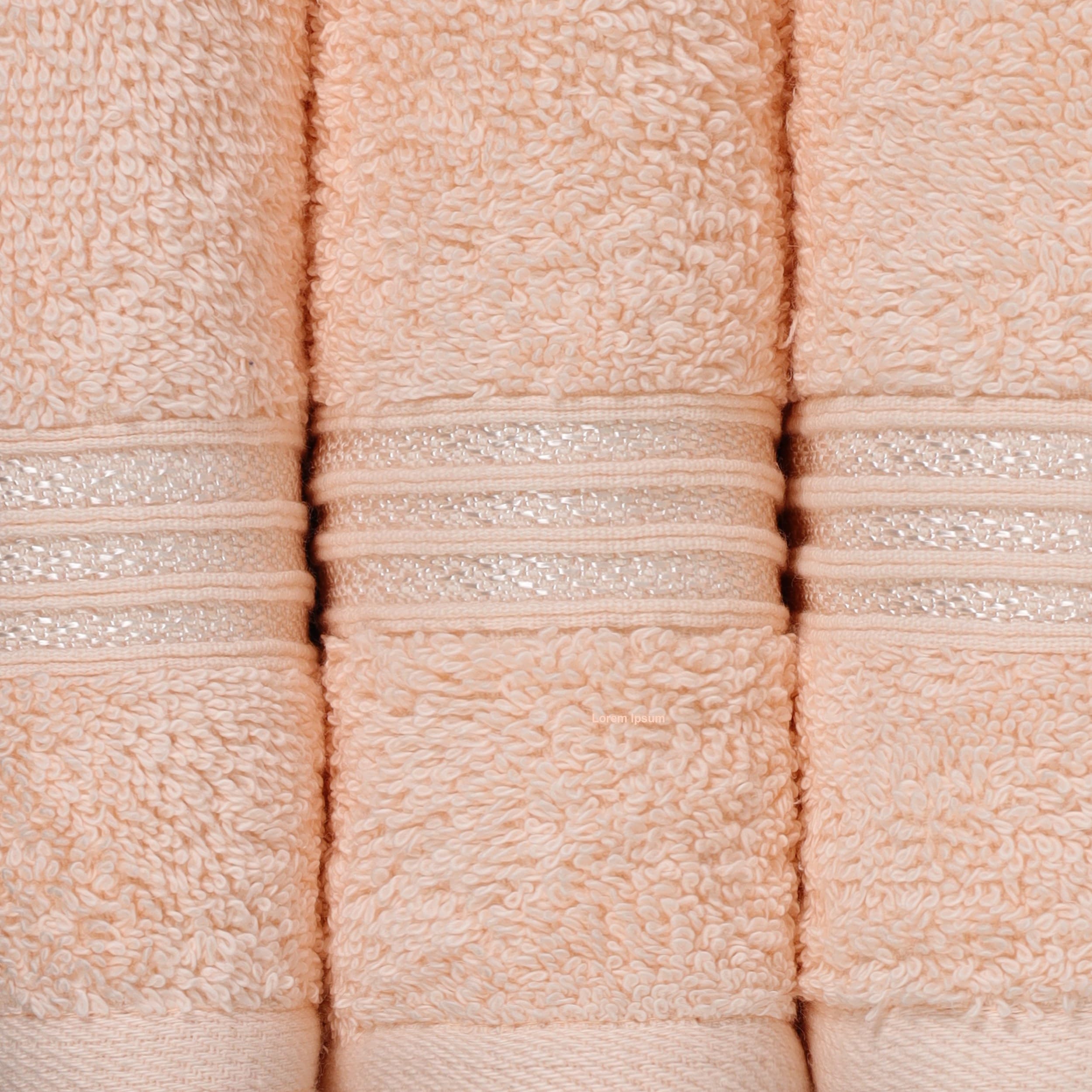 Premium BNM Egyptian Cotton 8-Piece Towel Set - Ultra Soft & Absorbent Bath, Hand & Face Towels for Luxury Bathroom, Master Suite & Guest Bath Decor - Includes 2 Bath Towels, 2 Hand Towels & 4 Washcloths - Quick Dry, Hypoallergenic - Perfect for Spa Days, Hotel-Style Bathrooms & Thoughtful Housewarming Gifts (Peach)
