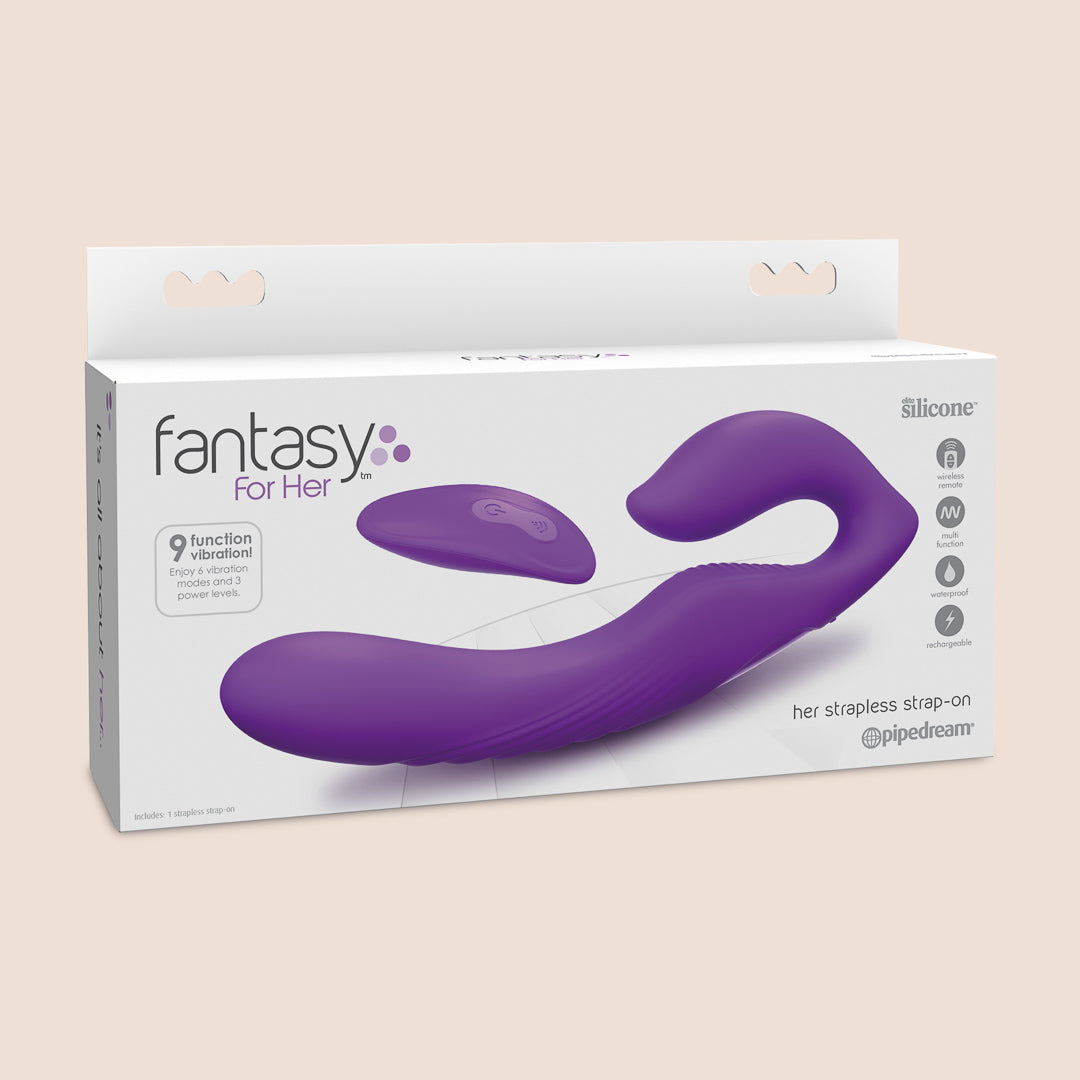 Fantasy for Her Ultimate Remote Controlled Strapless Strap On Dildo - Perfect for Couples Play & Solo Pleasure
